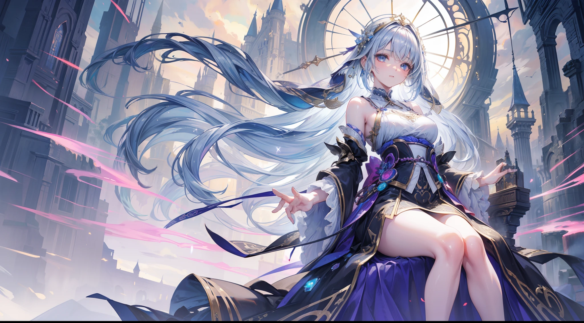 peasant girl, (magic accessories:1.4), (witchcraft:1.1), magic energy flows and sparkles, extremely detailed (silk|satin|lacy) (shirt|clothing|kimono, skirt|dress), neckline, (((1girl))), portrait, (full body), natural breasts, medium length hair, (masterpiece:1.4), (best quality:1.4), 1girl, slim body, photorealistic, ultra detailed, ((Real image)), ((realistic skin)), ((realistic face)),(illustration:1.05), (beautiful:1.05), (beautiful detailed eyes:1.05), (cinematic light:1.1), Full body, hair voluminous, perfect and well designed eyes, beautiful and delicate face, fair skin, real skin, (face detail), pores, super high resolution, 8k, parameters Best quality, masterpiece, super high resolution, (Realistic 2.0), More details, detailed skin, ((castle, stronghold) city, hills, village), (beautiful and aesthetic:1.2), (fractal art:1.4), 16K, HDR, RTX, Ray Tracing, Radiosity, Anisotropic Filtering, Subsurface Scattering, metallic reflections, vibrant colors