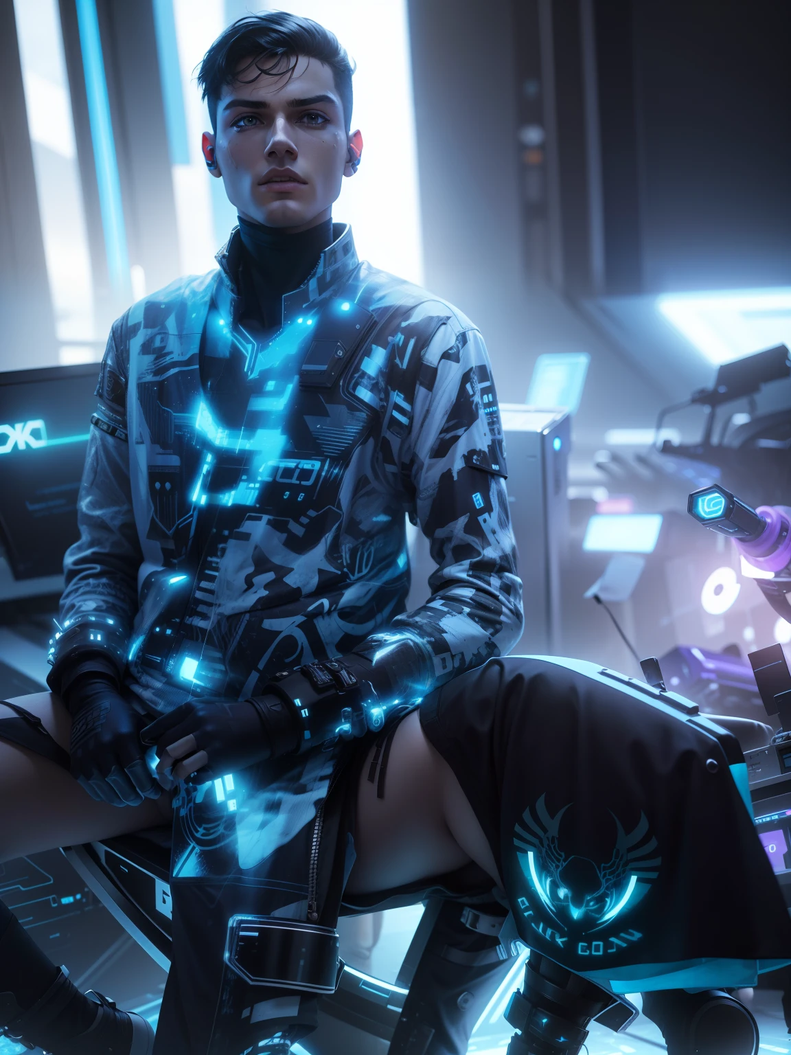 Cyber punk,cool boy,8k, ultra realistic