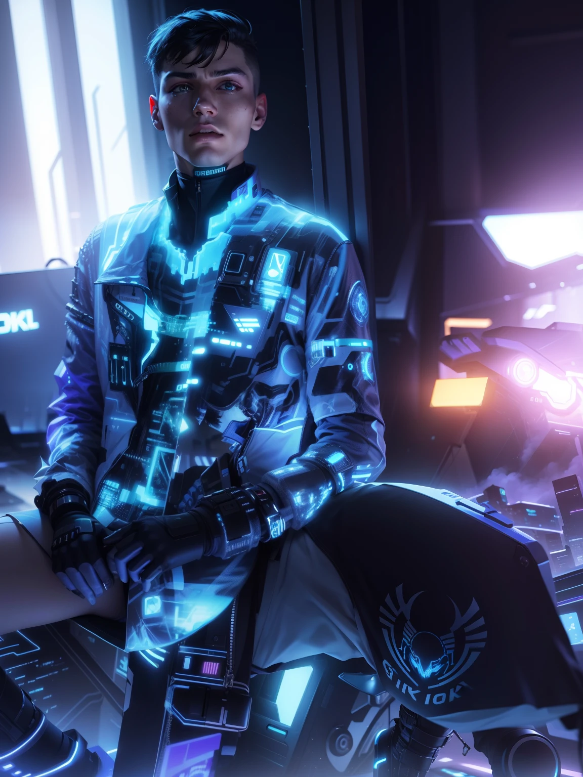 Cyber punk,cool boy,8k, ultra realistic