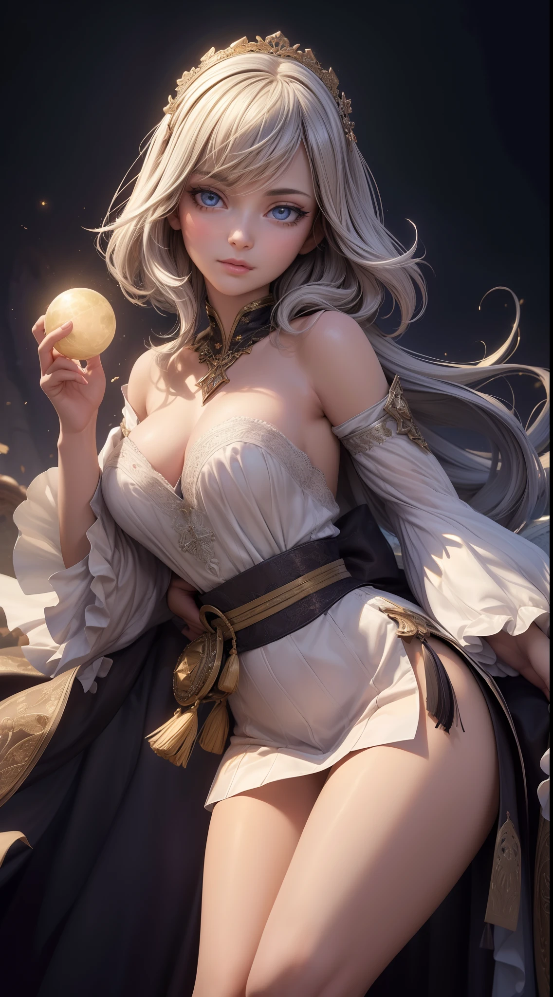 peasant girl, 1girl, perfect and well designed eyes, (beautiful detailed eyes:1.05), natural breasts, slim body, beautiful and delicate face, (face detail), pores, realistic face, fair skin, detailed skin, real skin, realistic skin, medium length hair, hair voluminous, super high resolution, 8k, parameters Best quality, (beautiful:1.05), (masterpiece:1.4), (magic accessories:1.4), extremely detailed {{{silk|feathers}|latex}|lacy} {{shirt|cloth|kimono}|{skirt|dress}}, neckline, ultra detailed, photorealistic, (best quality:1.4), super high resolution, (Realistic 1.4), More details, Real image, (portrait, full body), (((1girl))), (witchcraft:1.1), magic energy flows and sparkles, ((castle, stronghold) city, hills, village), (beautiful and aesthetic:1.2), (fractal art:1.4), (cinematic light:1.1), 16K, HDR, RTX, Ray Tracing, Radiosity, Anisotropic Filtering, Subsurface Scattering, metallic reflections, vibrant colors