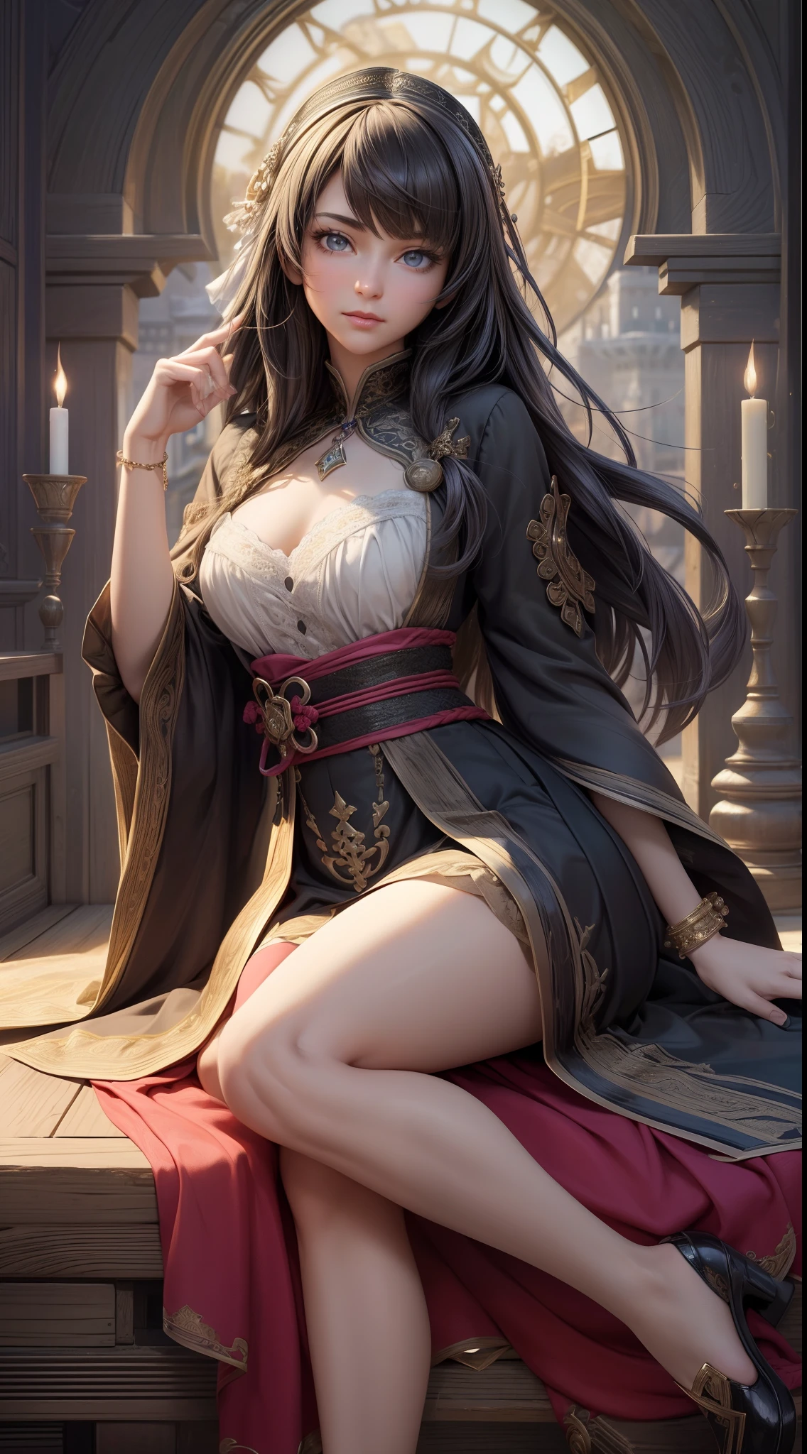 (best quality,4k,highres,masterpiece:1.2),ultra-detailed,beautiful detailed eyes,seductive expression,luscious red lips,flowing hair,regal crown,sparkling jewelry,golden scepter,dramatic lighting,royal backdrop,vibrant colors,erotic elegance,sensual pose,seductive gaze