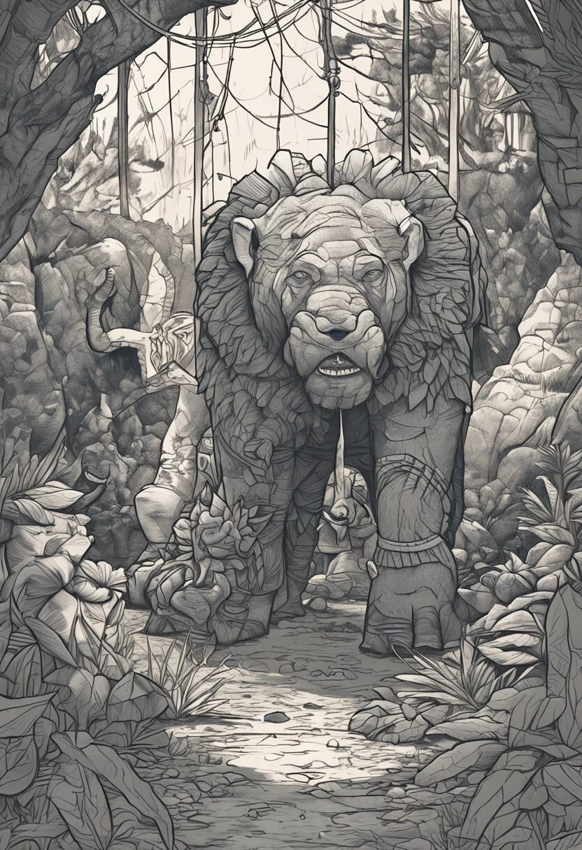 Teo and Elara's journey was not easy. Eles enfrentaram criaturas sombrias, magical puzzles and personal challenges that tested your inner strength. During a particularly difficult ordeal, Teo had to confront his own fears and insecurities, discovering that courage was not the absence of fear, mas sim agir apesar dele,Determinados a salvar Aetheria, Teo menino de 10 anos e Elara menina 10 anos uma elfa lutam contra seres estranhos, nuvem negra,relampago,mundo de misterio