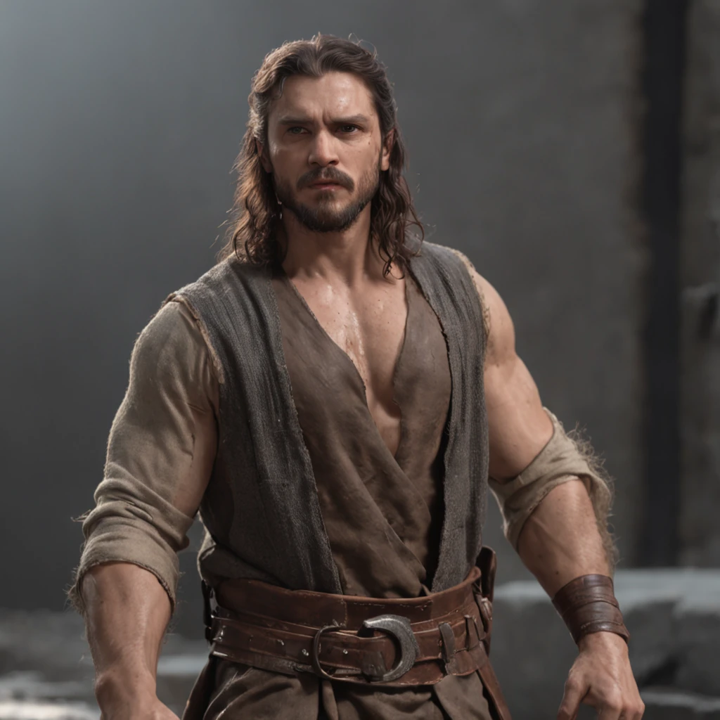 (Professional 3D rendering:1.3) de (Realistic:1.3) Foto de arte mais bonita do mundo，Features soft, bright male heroes, ((Epic hero fantasy rough muscular man wet hero angry look long hair short beard and fierce expression in dynamic pose, fantastic location, majestoso ambiente desordenado)), corpo inteiro 8k unidade render, action shot, poros da pele, very dark lighting, sombreamento pesado, circunstanciado, Rosto detalhado, (vibrante, fotogrdeia realista, Realistic, Dramatic, Escuro, foco nítido, 8k), (Old leather clothes damaged by bad weather:1.4), ((((Use peles)))), (intrincado:1.4), decadente, (altamente detalhado:1.4), pintura digital, rendering by octane, art stations, Conceito-Arte, liso, foco nítido, illustration, germe da arte, (Loish:0.23), Wlop Ilya Kuvshinov, e Greg Rutkowski e Alphonse Mucha Gracias, (global ilumination, studiolight, Light Volumetric), chuva forte, floating particles, patife, fantasia, Onze, corpo inteiroesbian, ((Fundo escuro e antigo da cidade:1.3)),CGSesociedade,art stations