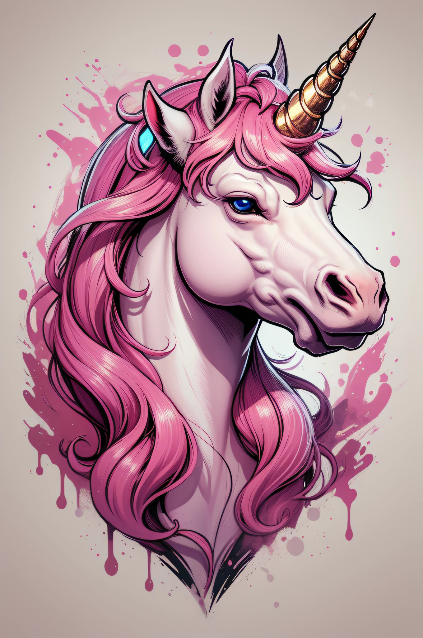 Pink unicorn gaming head logo png
