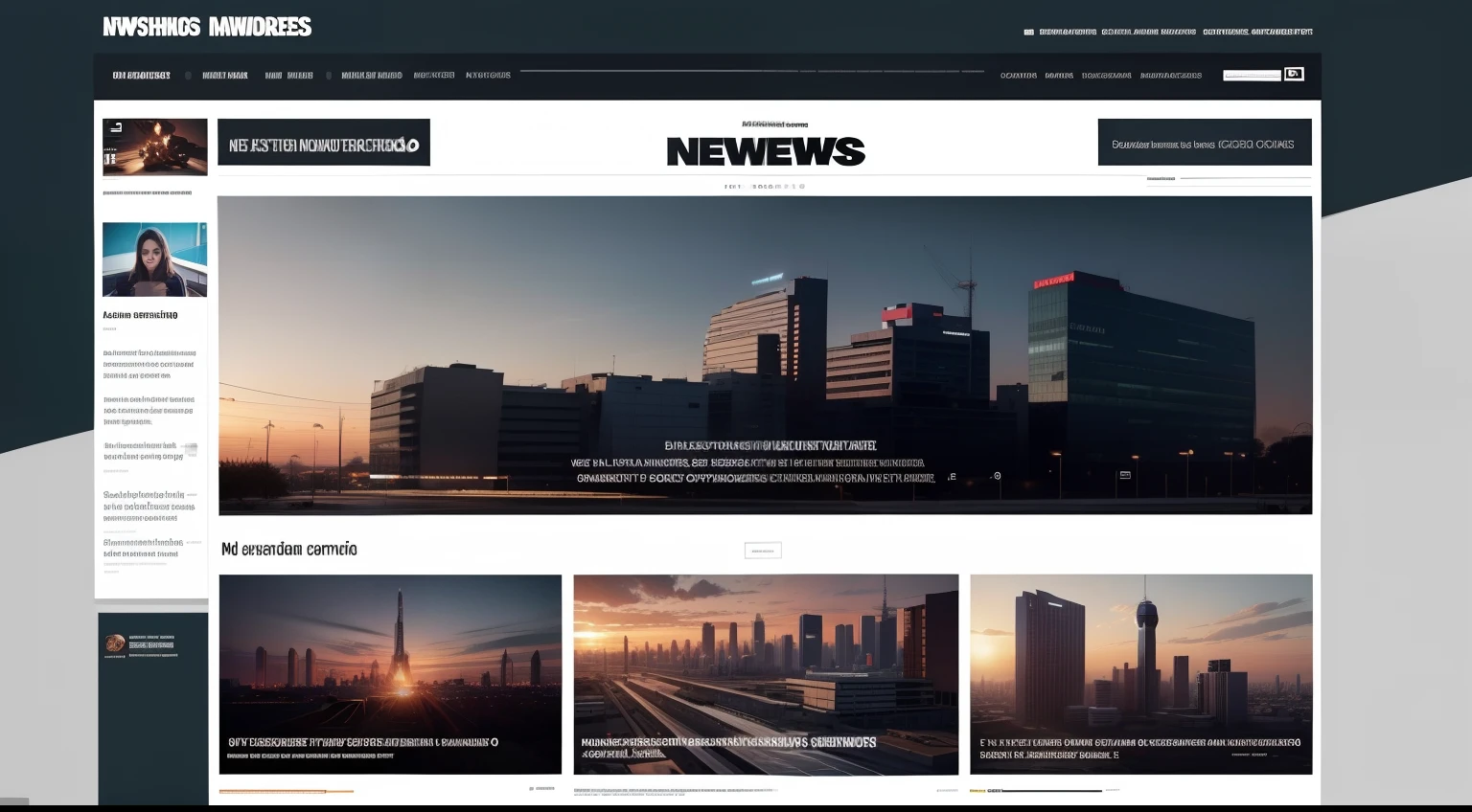 + "Innovative and modern layout for a NEWS site, colocando em destaque as manchetes"