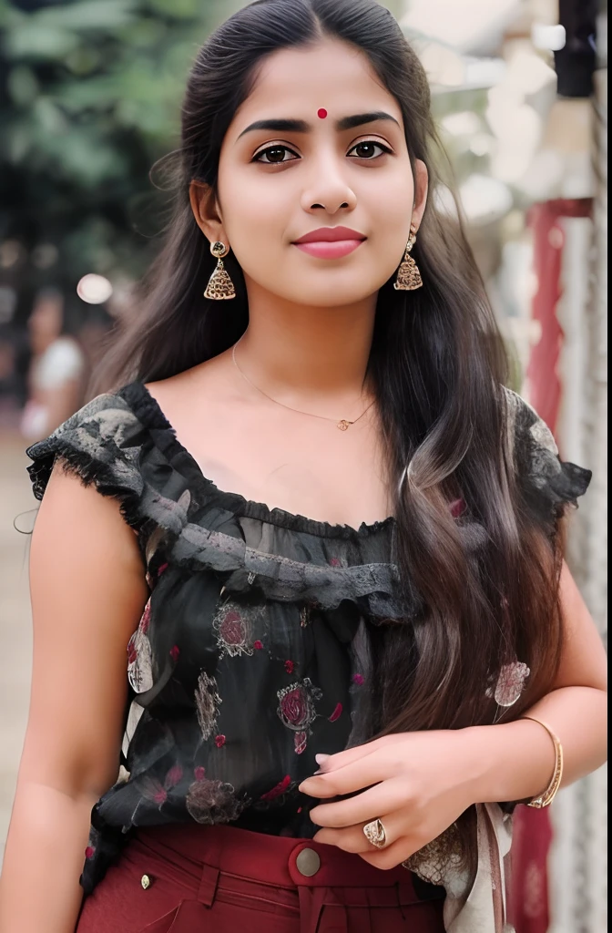 a close up of a woman with long hair wearing a black top, with lovely look, candid picture, traditional beauty, very beautiful girl, candid photo, assamese aesthetic, a beautiful young woman, beautiful pretty young, candid photograph, cute beautiful, a cute young woman, indian girl with brown skin, with cute - fine - face, beuatiful face