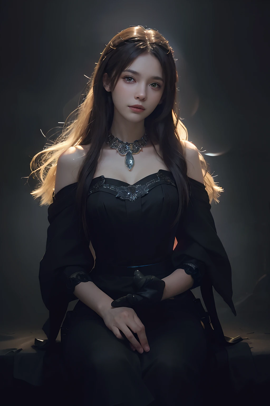 (front focus),(in the dark:1.6),
Hyperrealist portrait of female by david hockney and alphonse mucha,fantasy art, photo realistic, dynamic lighting, artstation, poster, volumetric lighting, very detailed faces, 4 k, award winning,, 1girl, in the dark, deep shadow, low key,cowboy shot,(official clothing:1.4) ,long hair,white hair,