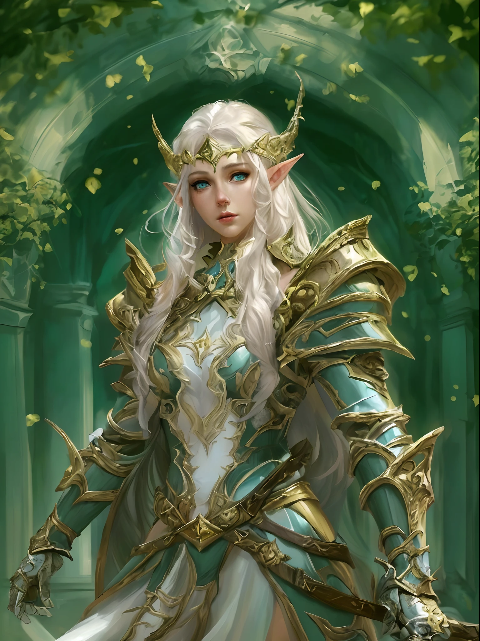 high details, best quality, 8k, [ultra detailed], masterpiece, best quality, (extremely detailed), full body, ultra wide shot, photorealistic, fantasy art, dnd art, rpg art, realistic art, a wide angle, (((anatomically correct))) a wallpaler of an elf knight, elf warrior, princess knight, shinning knight, ready for battle with her mount (intense details, Masterpiece, best quality: 1.5), female elf (intense details, Masterpiece, best quality: 1.5), ultra detailed face, ultra feminine, fair skin, exquisite beauty, gold hair, long hair, wavy hair, small pointed ears, dynamic eyes color, wearing heavy elven armor, shinning metal, armed with elven sword Divine_sword_Irelia, standing near her mount, dynamic mount , green meadows, blue skies background and some clouds background depth of field (intricate details, Masterpiece, best quality: 1.5), full body (intricate details, Masterpiece, best quality: 1.5), high details, best quality, highres, ultra wide angle
