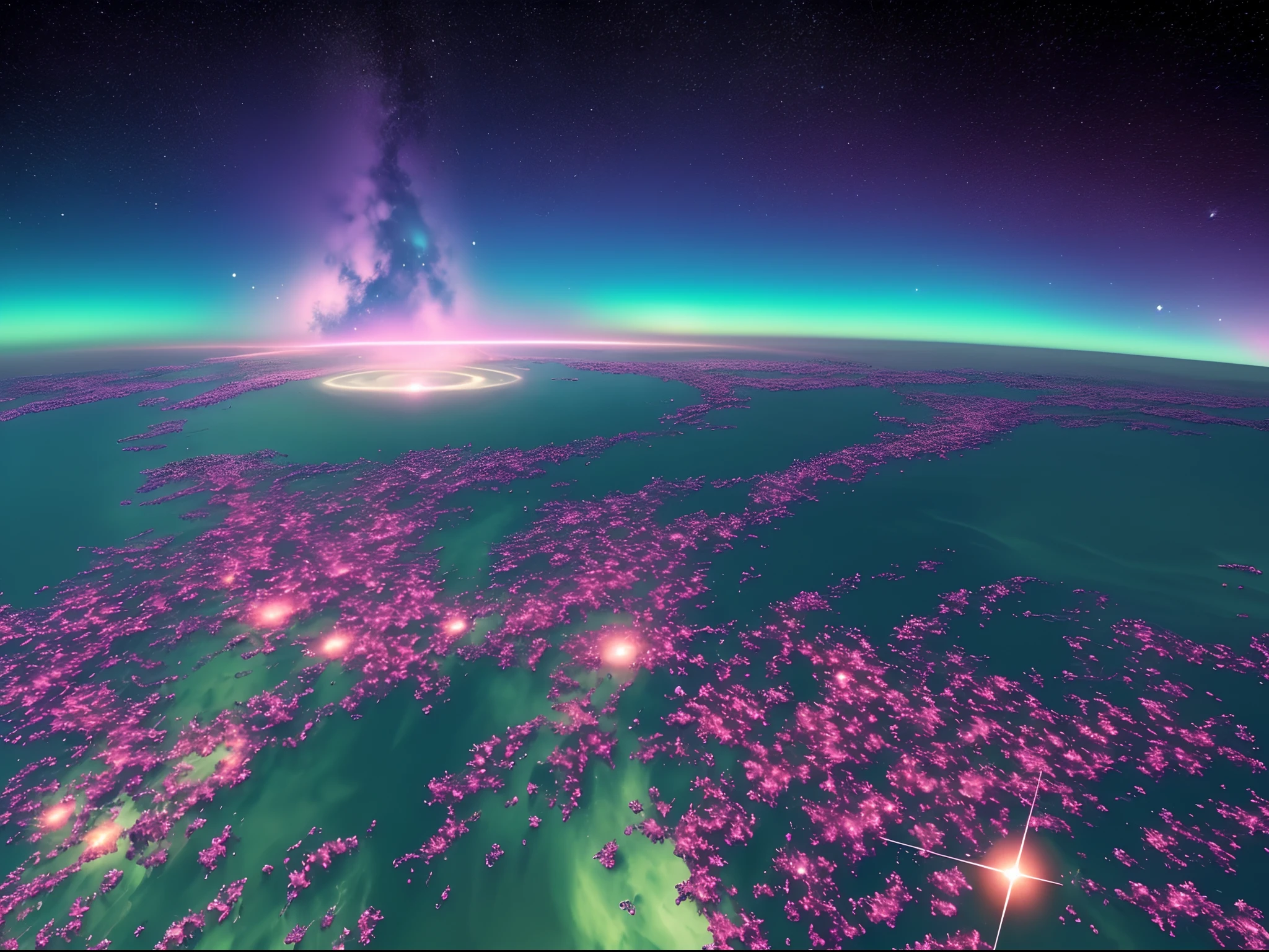 (real))), ((maestro))), ((La mejor calidad)), FONDOS DE PANTALLA ULTRA DETALLADOS DE CG Unity 8k, Incredibly detailed and beautiful illustrations, flotante, High resolution, dynamic, fondo ????? oscuro, Espacio estelar, Grandes estrellas blancas brillantes, Colorful planets in the cosmic maelstrom , aurora boreal