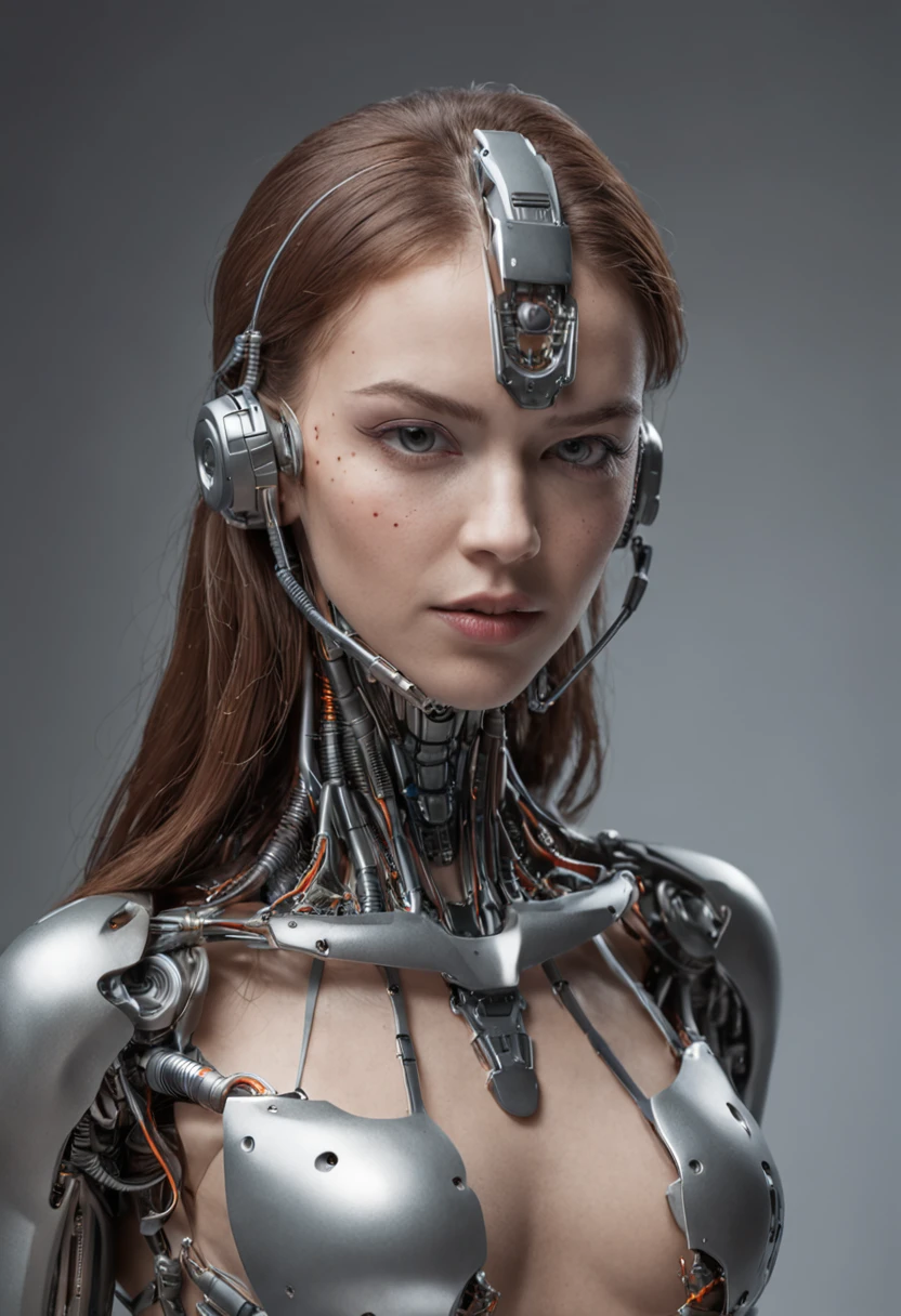 female cyborg, cybernetic body parts
