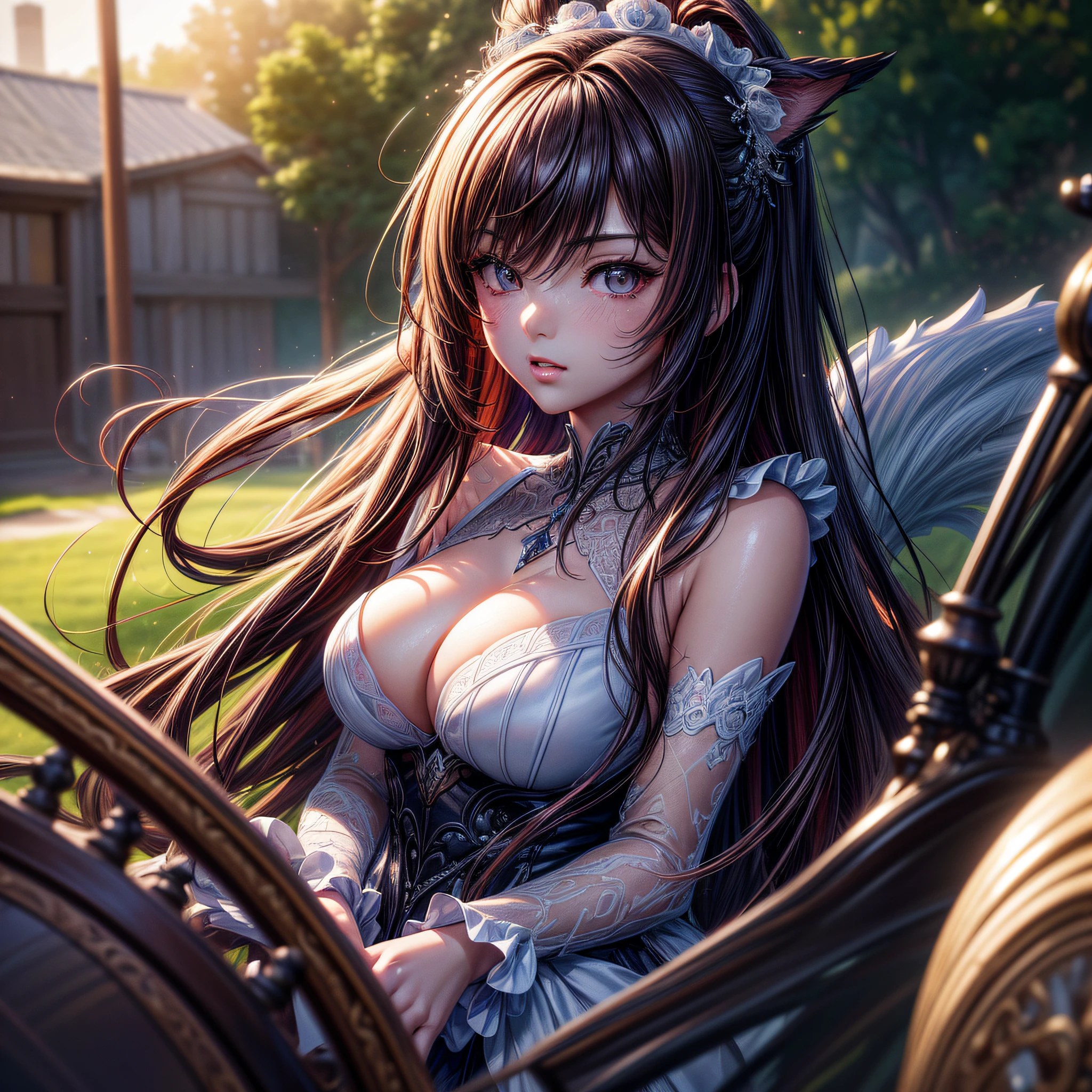 Prepare to be amazed by the astonishing level of detail in this ultra-realistic 10k high resolution artwork, where the fusion of Digital Painting, Anime Art, rias_gremory, (masterpiece: 1.5) (photorealistic: 1.1) (bokeh) (best quality) (detailed skin texture pores hair: 1.1) (intricate) (8k) (HDR) (wallpaper) (cinematic lighting) (sharp focus )