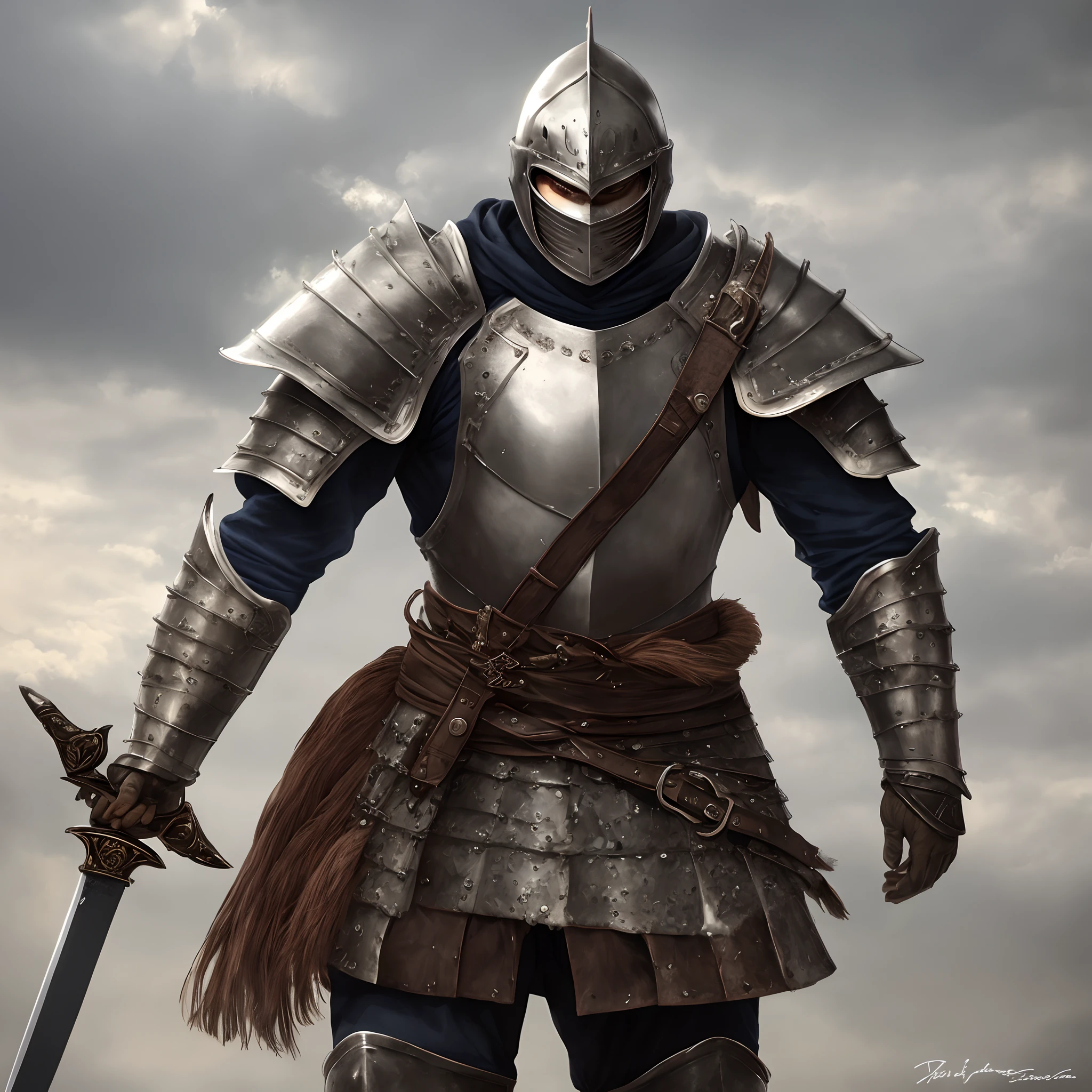 Strong, armor, warrior, male, sword, Medieval armor, strong warrior