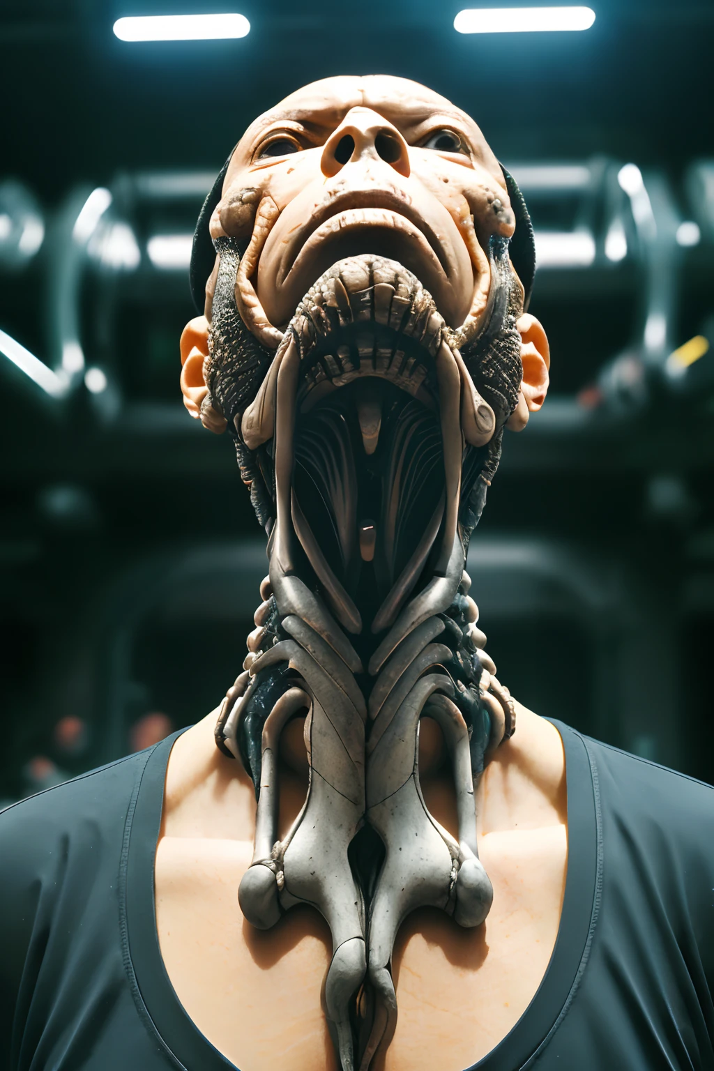 (skulls :0.3) ,(blood vessels attached to tubes),(biomechanical vertebra attached to the thorax),((biomechanical cervical attachment to the neck))
((obra-prima), (melhor qualidade), (ultra-detalhado),
fantasia, scientific fiction, horror, ((Vista lateral)), alien
Realistic, HNSRDLF style intricate biomechanical detail
work-πrima, Foto premiada, analogue style, Quarto escuro, luz fraca