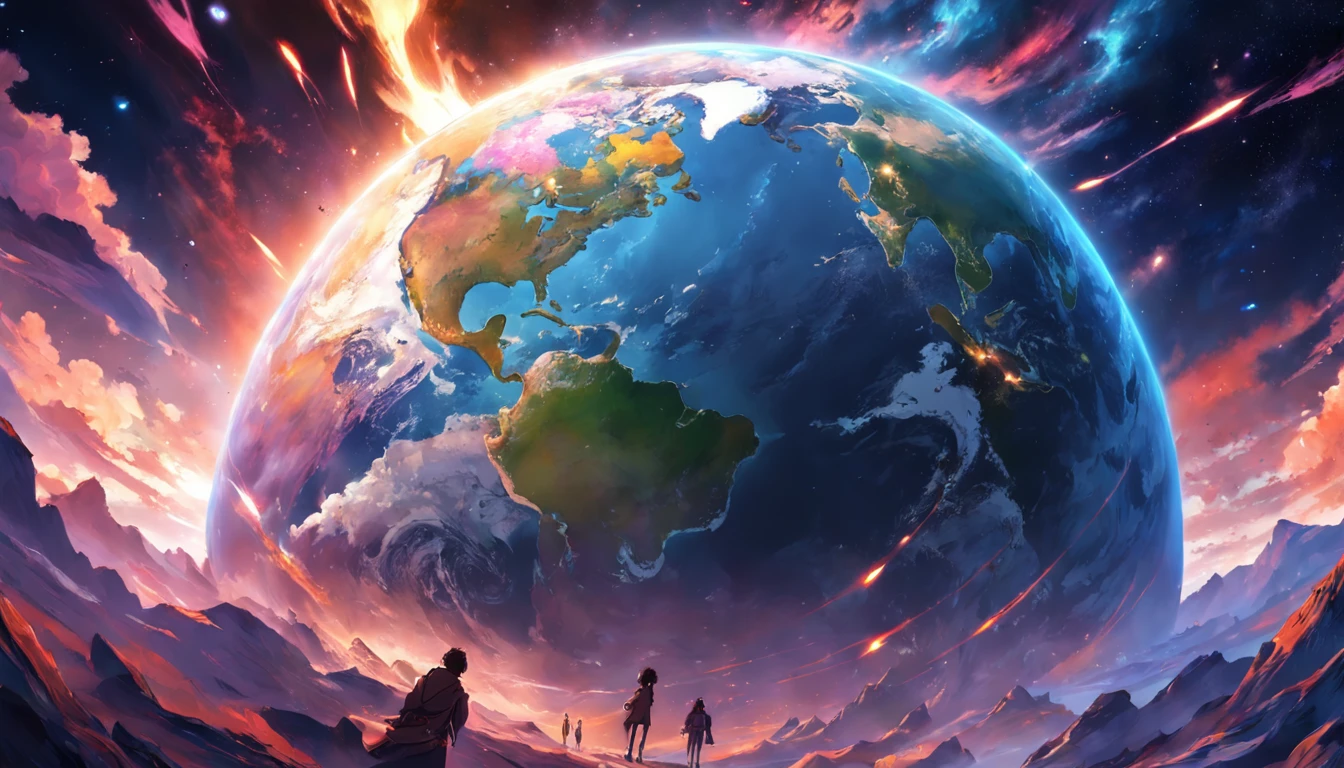 Earth seen from space,Background with,​masterpiece,top-quality