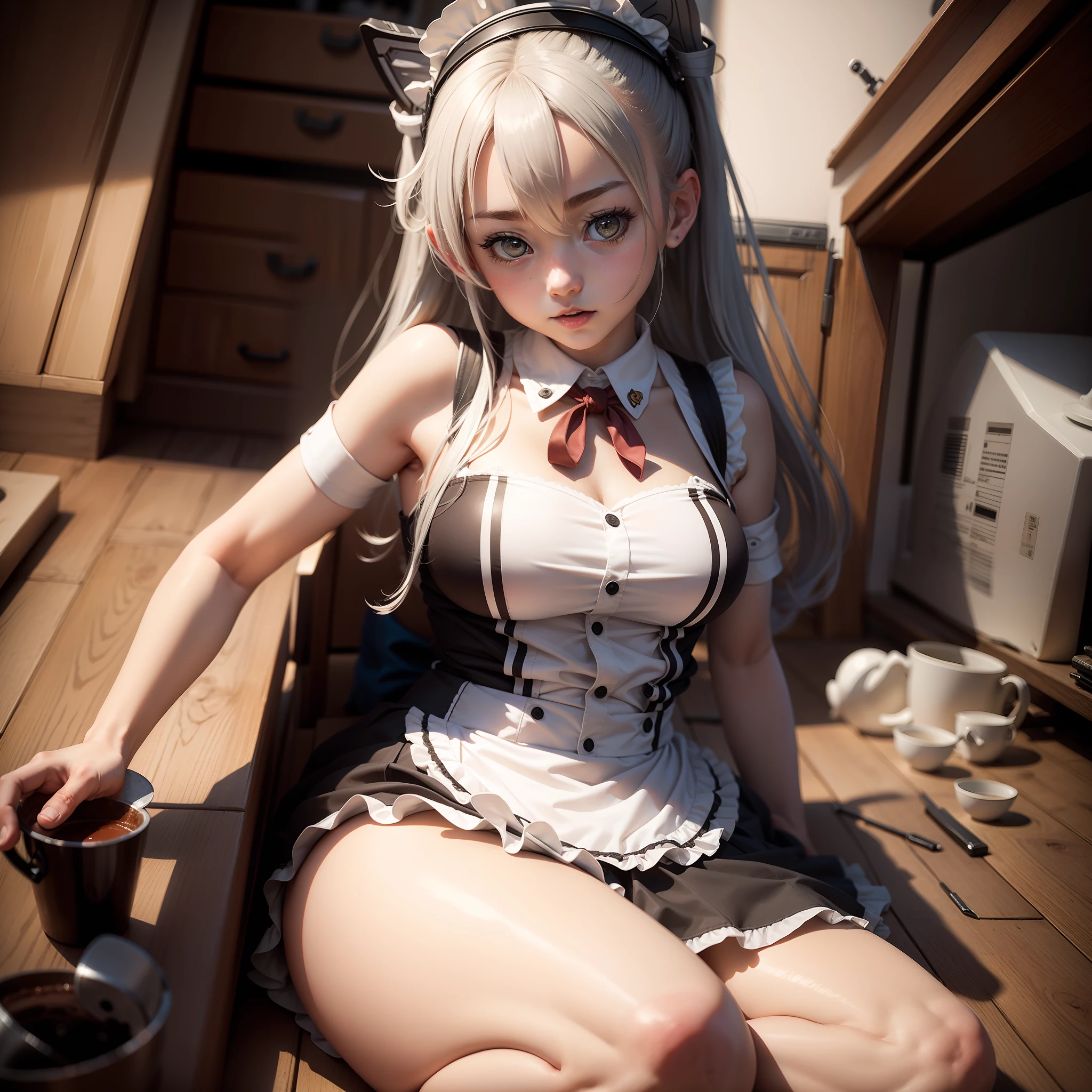 Amatsukaze, kancolle, menina ultra realista de 6 anos, corpo infantil, coelhinha sexy