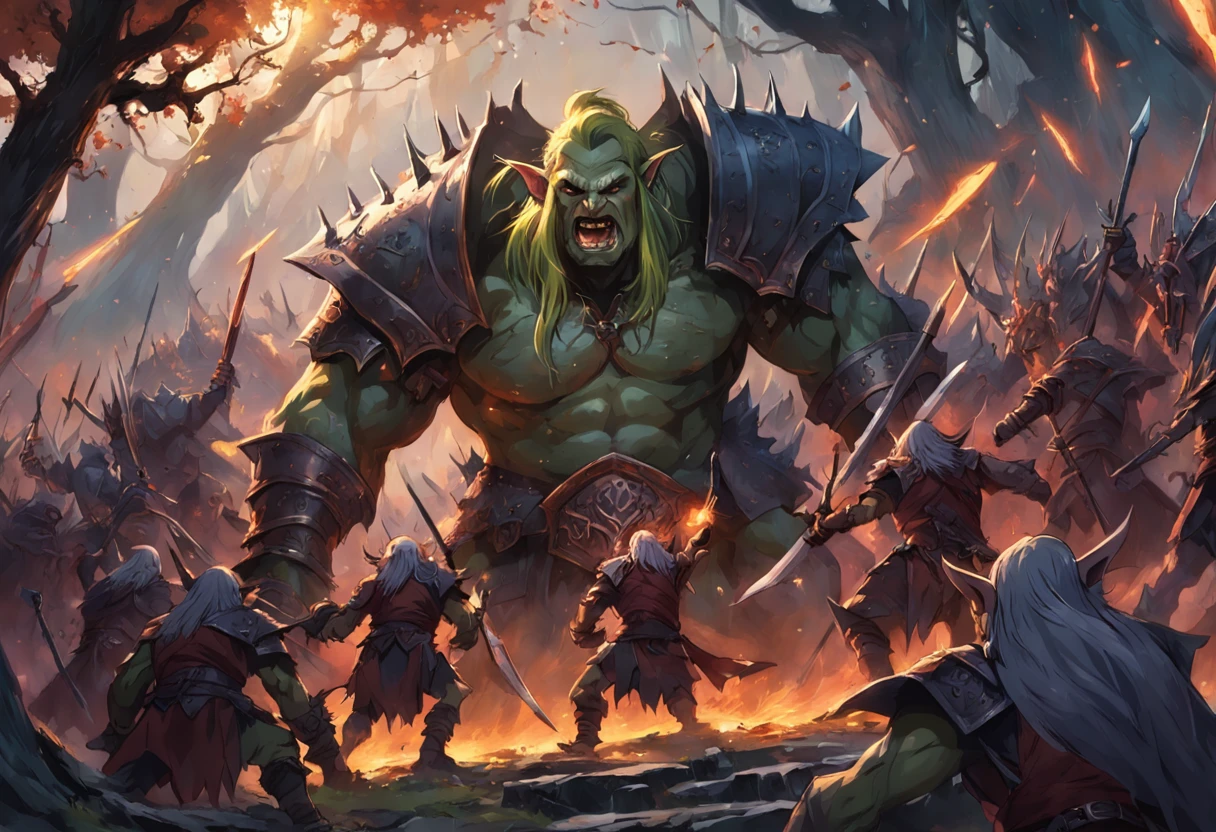 War between the Elves and the Orcs of the Lord of the Rings
