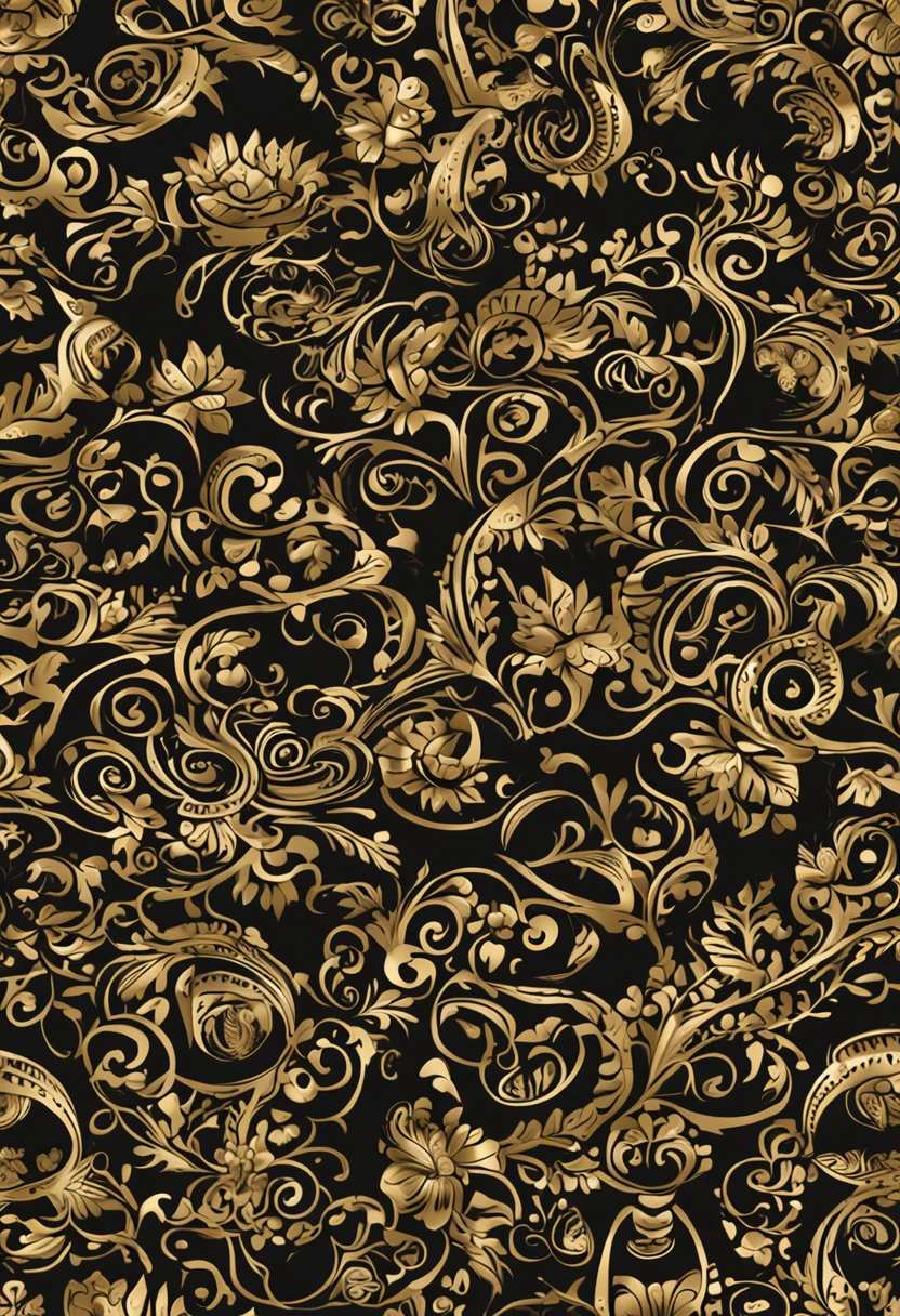 Fundo preto com tons dourado desenhos bem suave de olhos