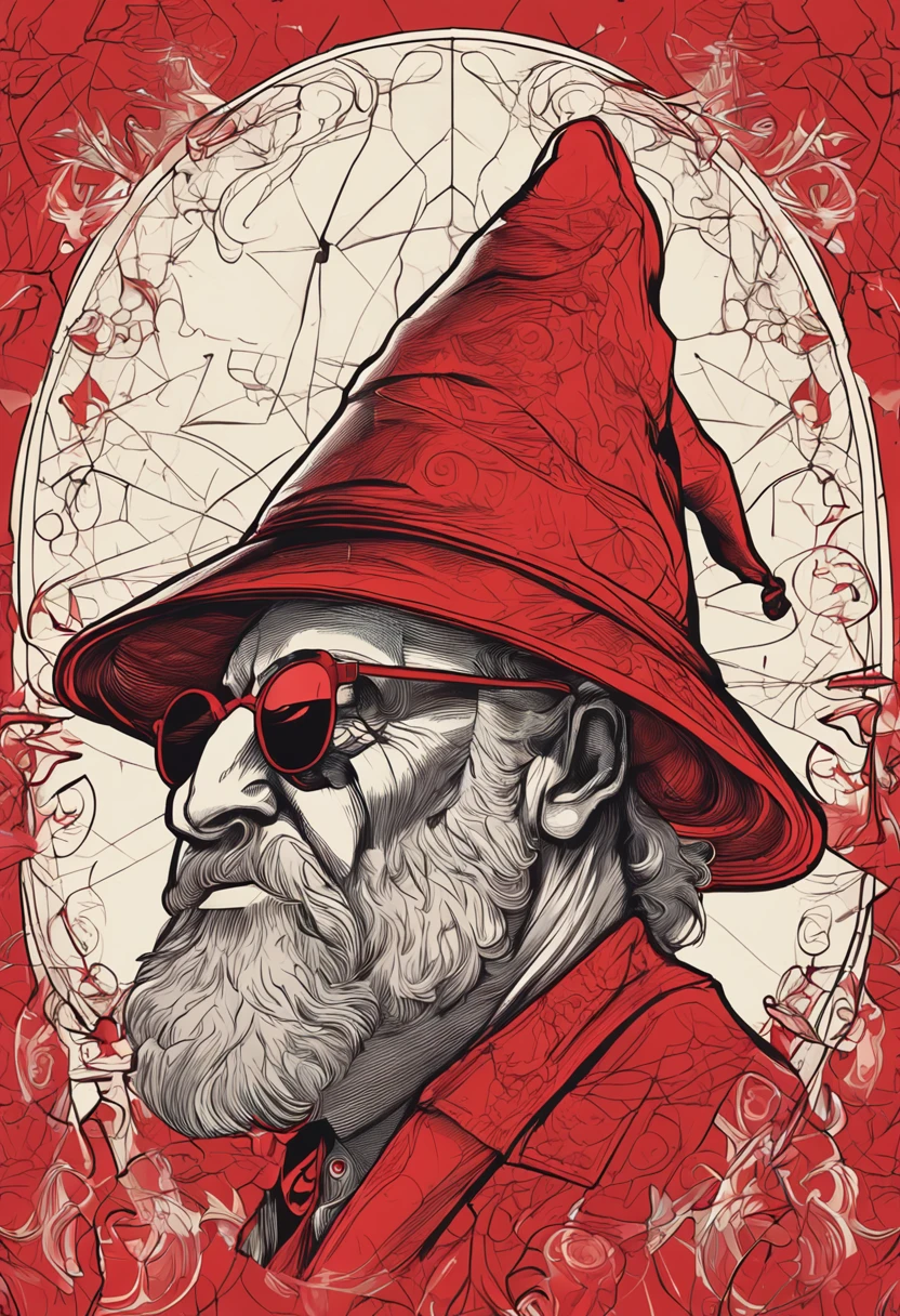Please create an image of the 'Red Flag' anti-hero. He is a unique and eccentric character, known for his crazy and unpredictable personality. He wears a bright red outfit and has a red flag with abstract patterns in bright colors as a symbol. His special ability is the ability to create anything he can imagine by altering the reality around him. He has the ability to bring objects, creatures and settings to life from his creative mind. His fun and eccentric nature is reflected in his appearance and behavior. He is a mix of archetypes, being primarily the 'Madman' and the 'Wizard', with a unique approach to justice and a personality that brings a dose of humor to even the most serious of situations."