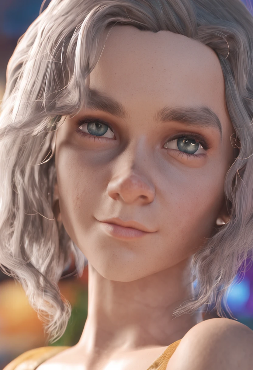 Um close up de uma garota de desenho animado com longos cabelos loiros, a character portrait inspired by senior character artist, Vencedor do concurso Polycount, arte de fantasia, Loira - Princesa Cabelos, photorealistic anime girl rendering, Artgerm ; motor 3d unreal, cinematic bust shot, 4K HD |. cabelos brancos de neve, cinematic close-up of bust