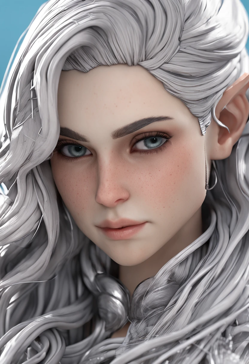 Um close up de uma garota de desenho animado com longos cabelos loiros, a character portrait inspired by senior character artist, Vencedor do concurso Polycount, arte de fantasia, Loira - Princesa Cabelos, photorealistic anime girl rendering, Artgerm ; motor 3d unreal, cinematic bust shot, 4K HD |. cabelos brancos de neve, cinematic close-up of bust