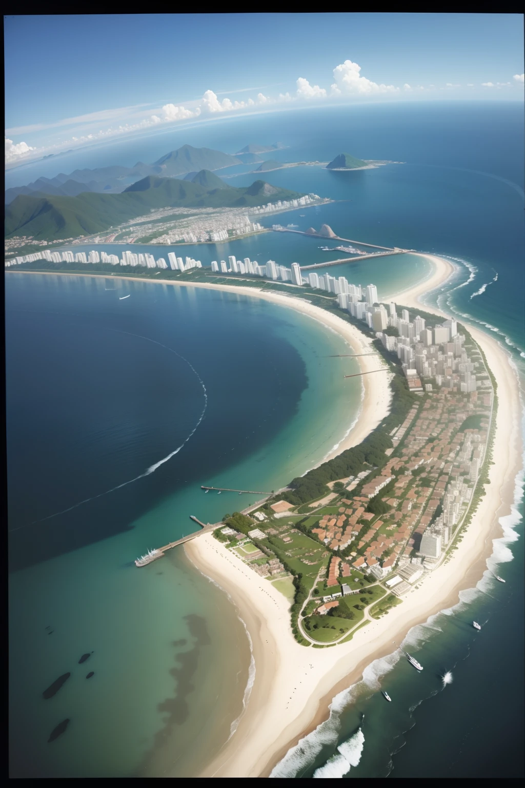 ilha, mapa, View from above, antiga