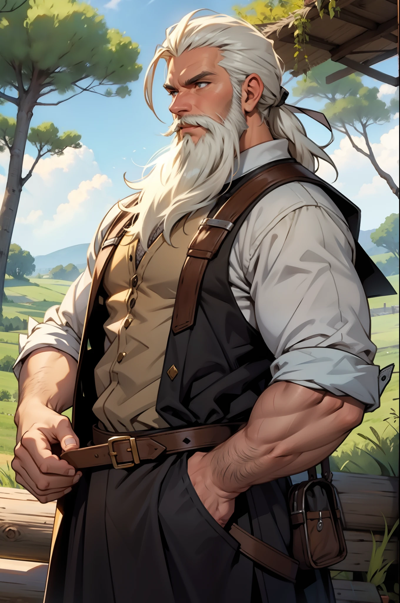 solo, male with beard, farmer, generic npc, fantasy