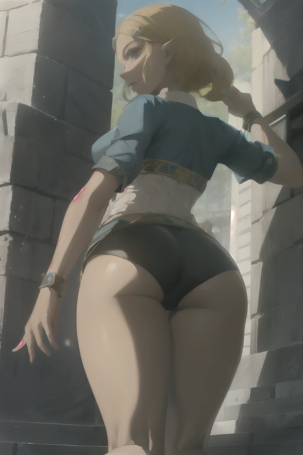 Big ass femboy twerking, Es negro con un afro, con pantalones cortos blancos y negros, y su pene enorme