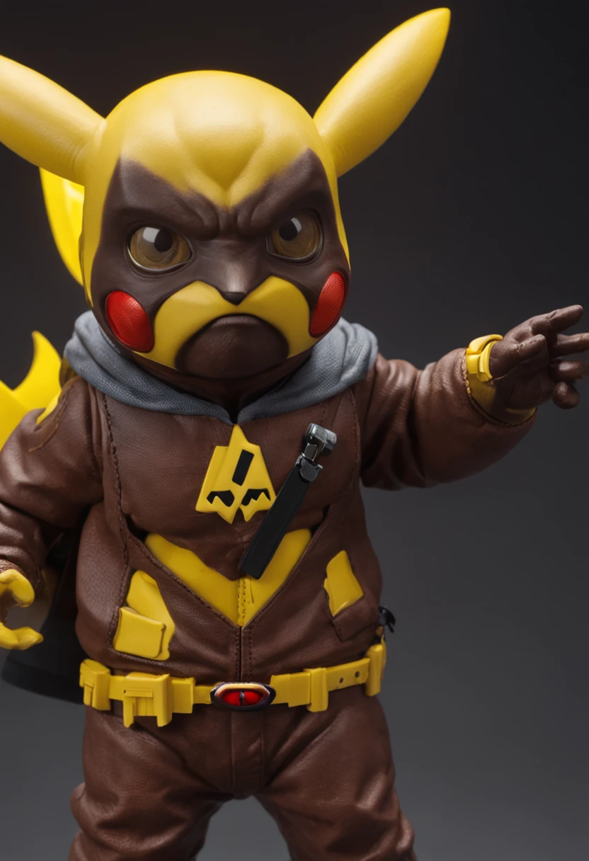 masterpiece,best quality, illustration, Pikachu wearing super-man suit,beautiful detailed glow,(flames of war:1.2),detailed lighting,(beautiful detailed eyes:1.1),expressionless,