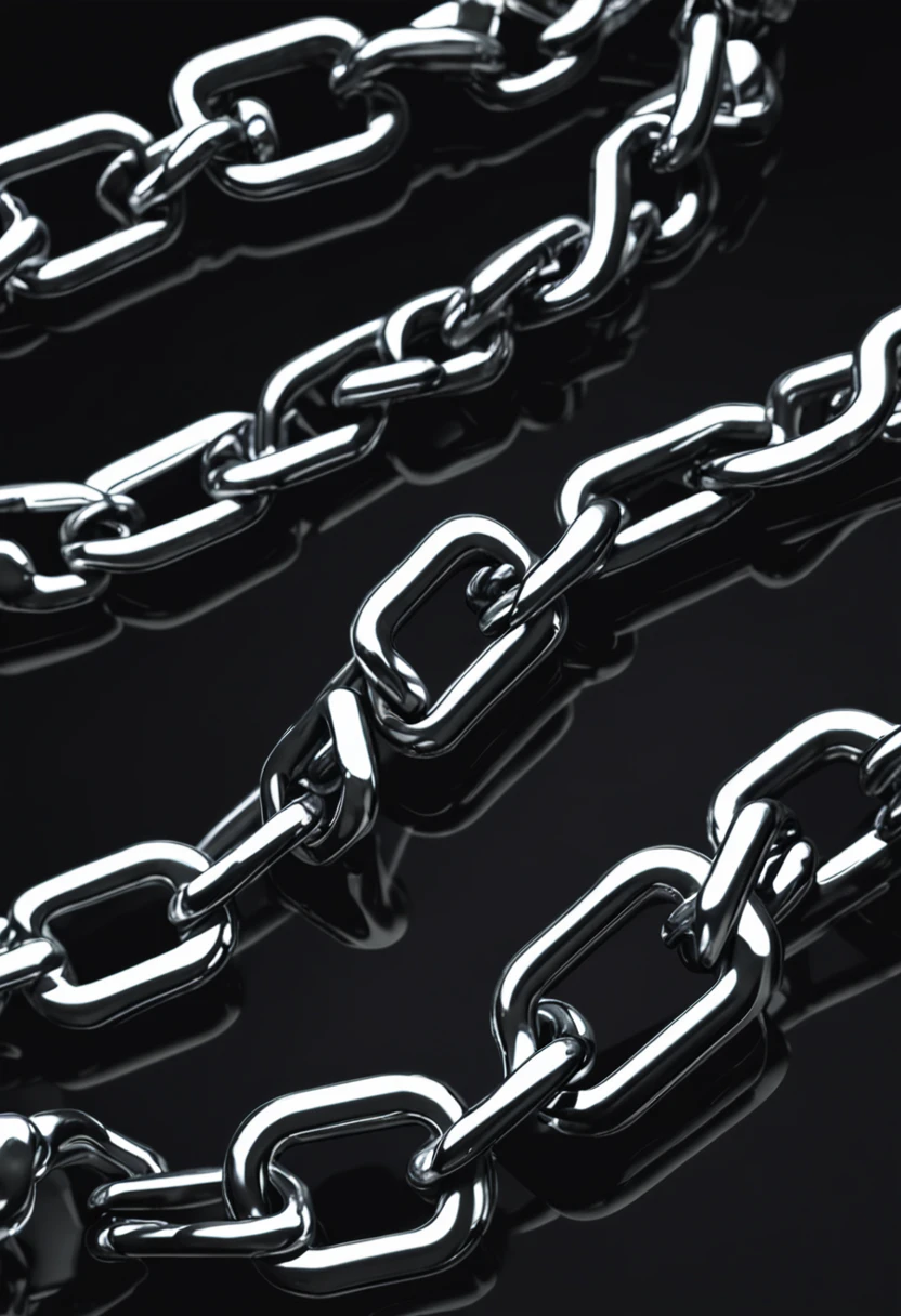 Metal chain with black background 4k Cinematographhic resolution and focus