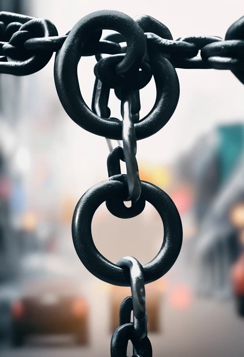 Metal chain with white background 4k Cinematic resolution and focus