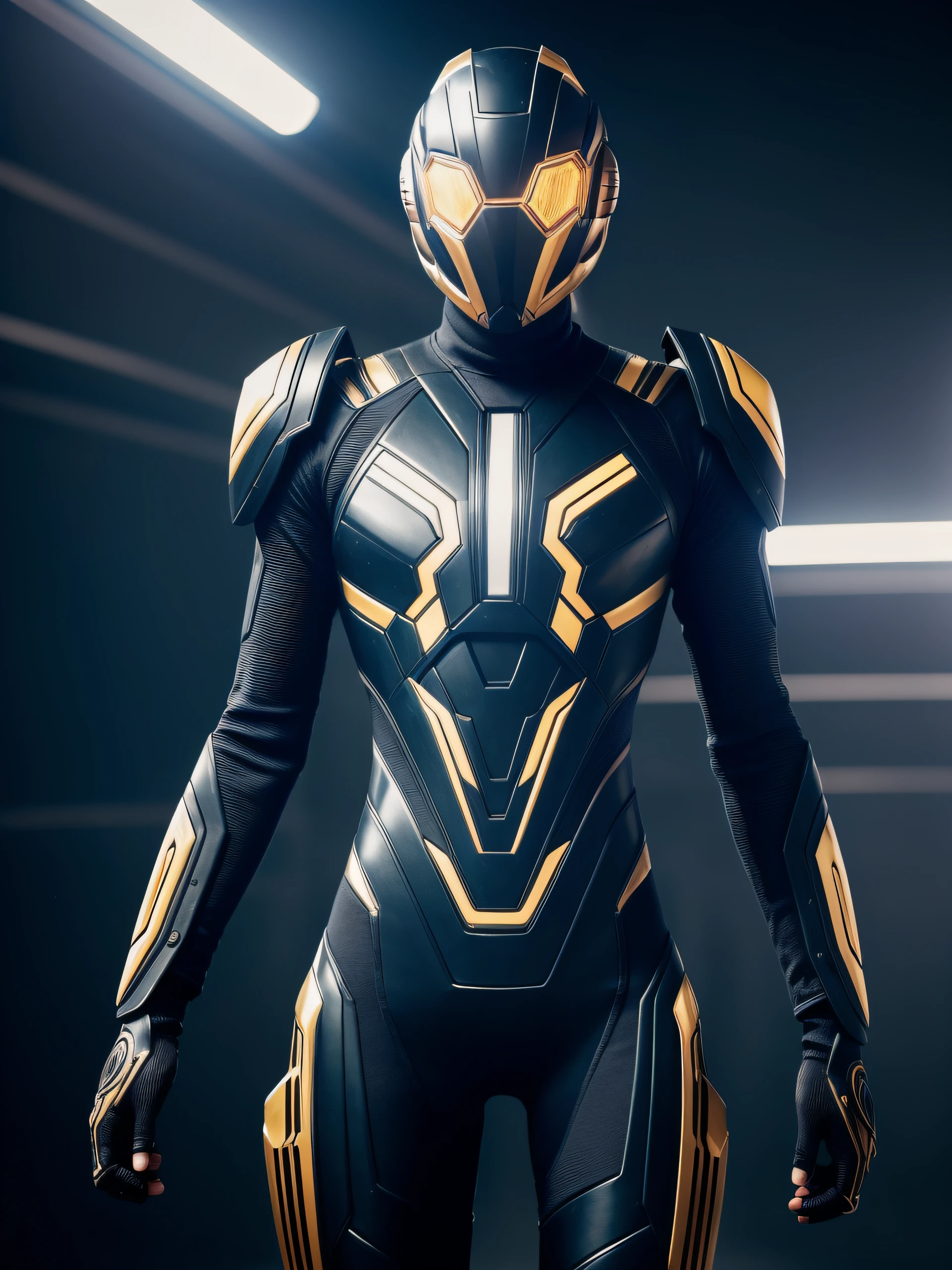 um homem, master part, extremamente detalhado, melhor qualidade, With biomechanical suits, (estilo exterminador do futuro: 1.2), extremamente detalhado, intricate with lights and luminous electronic circuits, como Alan Walker. (18k, qualidade superior, melhor qualidade, obra-prima, altamente detalhado: 1.2), (de meio corpo:1.3)