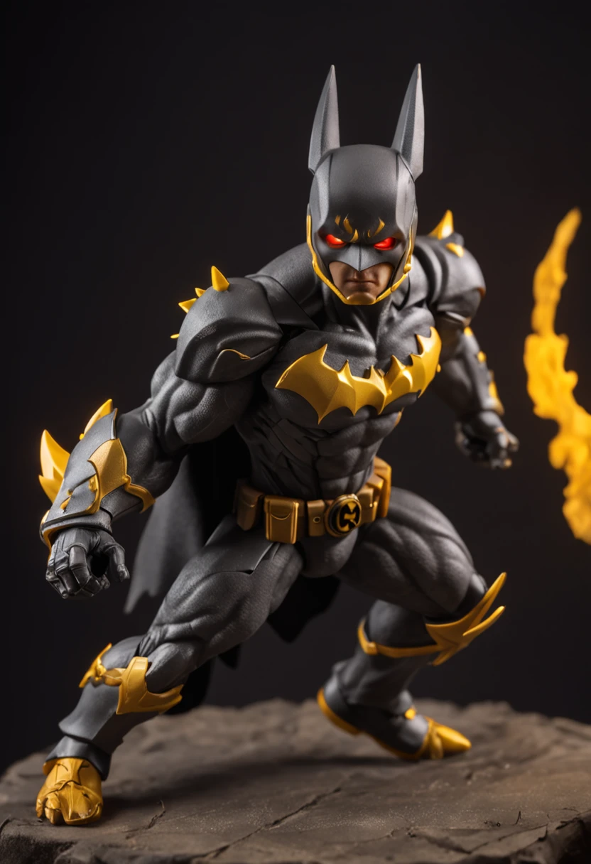 masterpiece,best quality, illustration, Pikachu wearing batman suit,beautiful detailed glow,(flames of war:1.2),detailed lighting,(beautiful detailed eyes:1.1),expressionless,