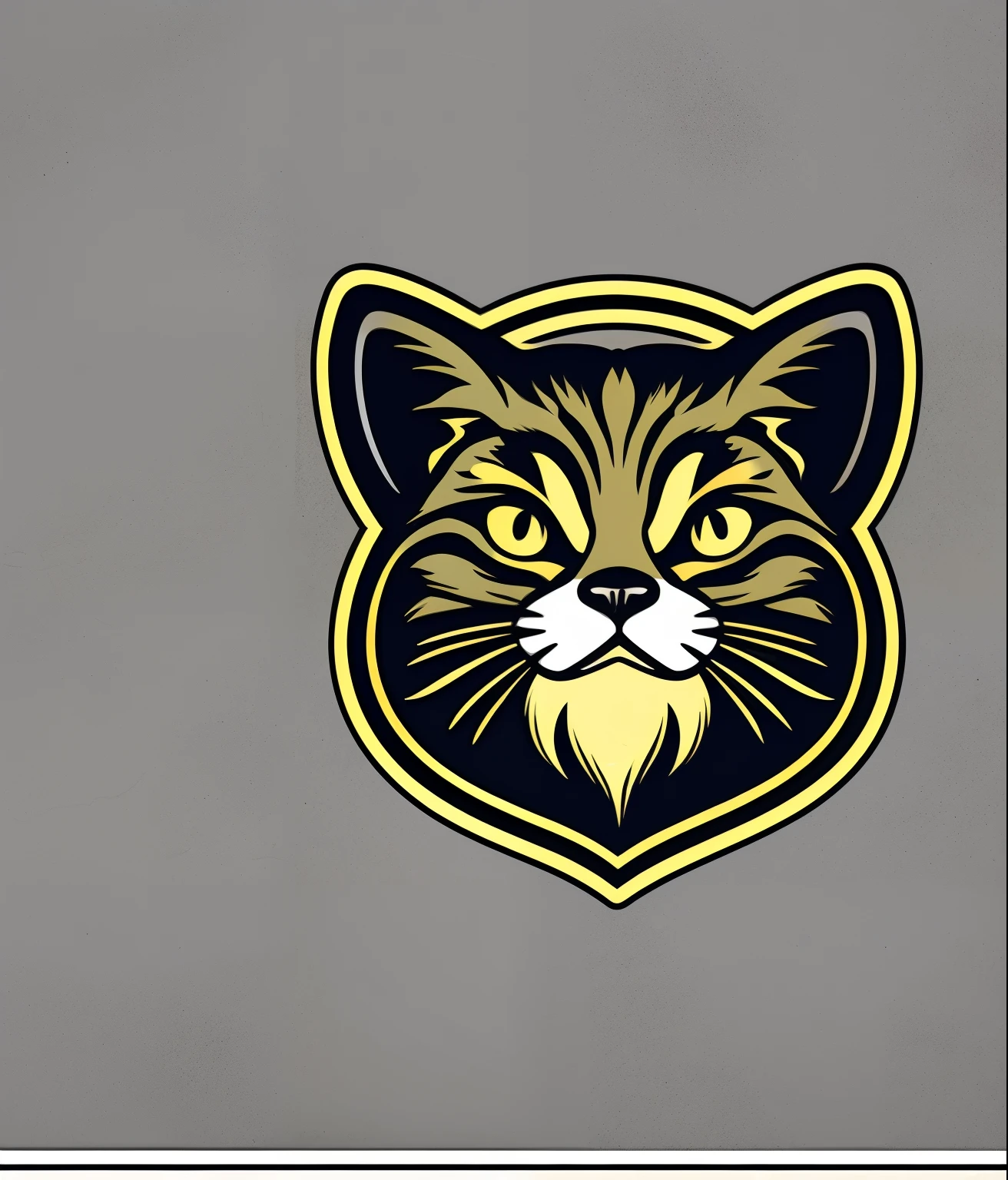 Logo com um Gato preto, estilo vintage, (design de camiseta), Realistic volumetric light of work-prima