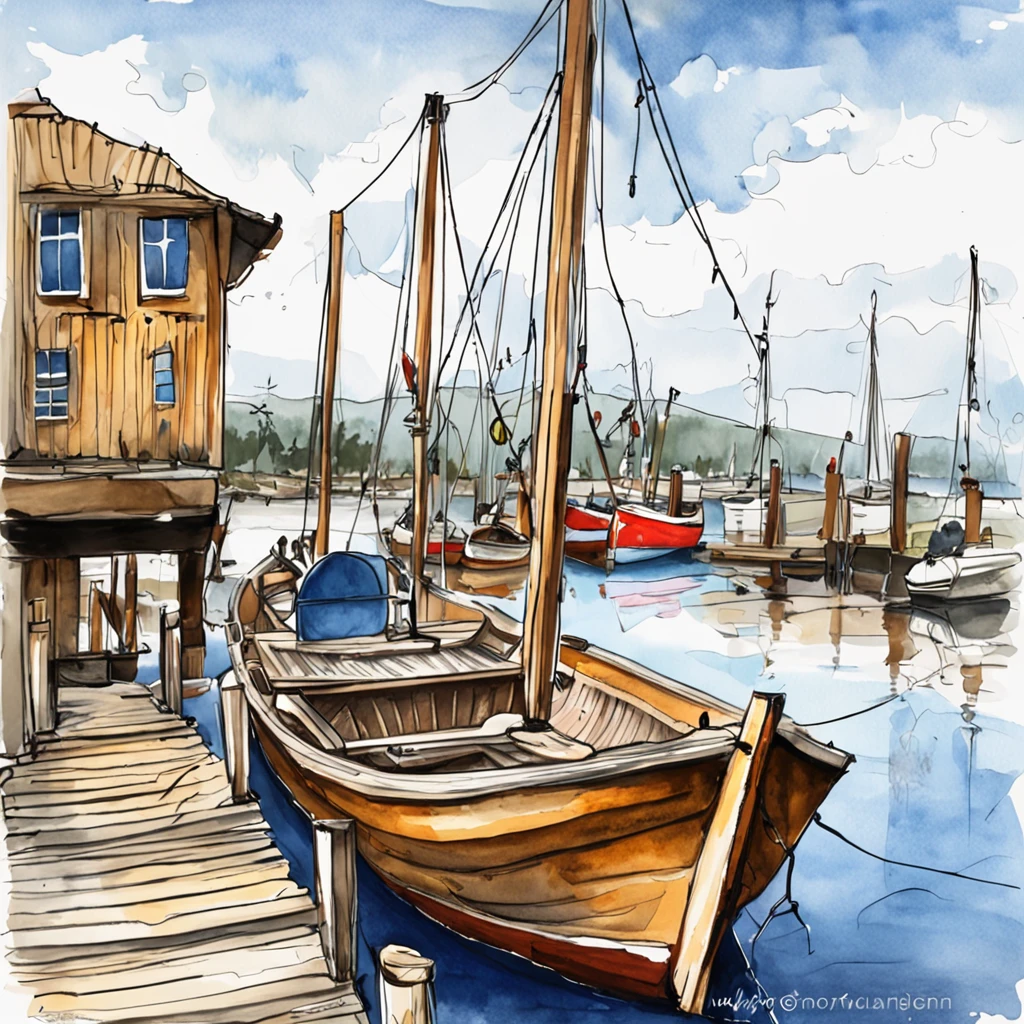Painting of a boat sitting on a wooden dock, drawn in microsoft paint, sketch of an ocean in ms paint, line-drawing, Small boat, Boat, das boot, some boats, thick line drawing, drawn with photoshop, Rowing Boat, boat in foreground, line-drawing, small boat in foreground, Small boat in the foreground, digital sketch, Drip paint. Perfect color grading. Influence of Karel Appel and Jeremy Mann, Lots of dramatic and threatening scenes, ultra-detailliert, Beautiful, insanely detaileda, Intricate details, Editorial Photography, Shot with a 50mm lens, depth of fields, Tilt Blur, Shutter Speed 1/1000, F/22. Lightmaps, Super bright