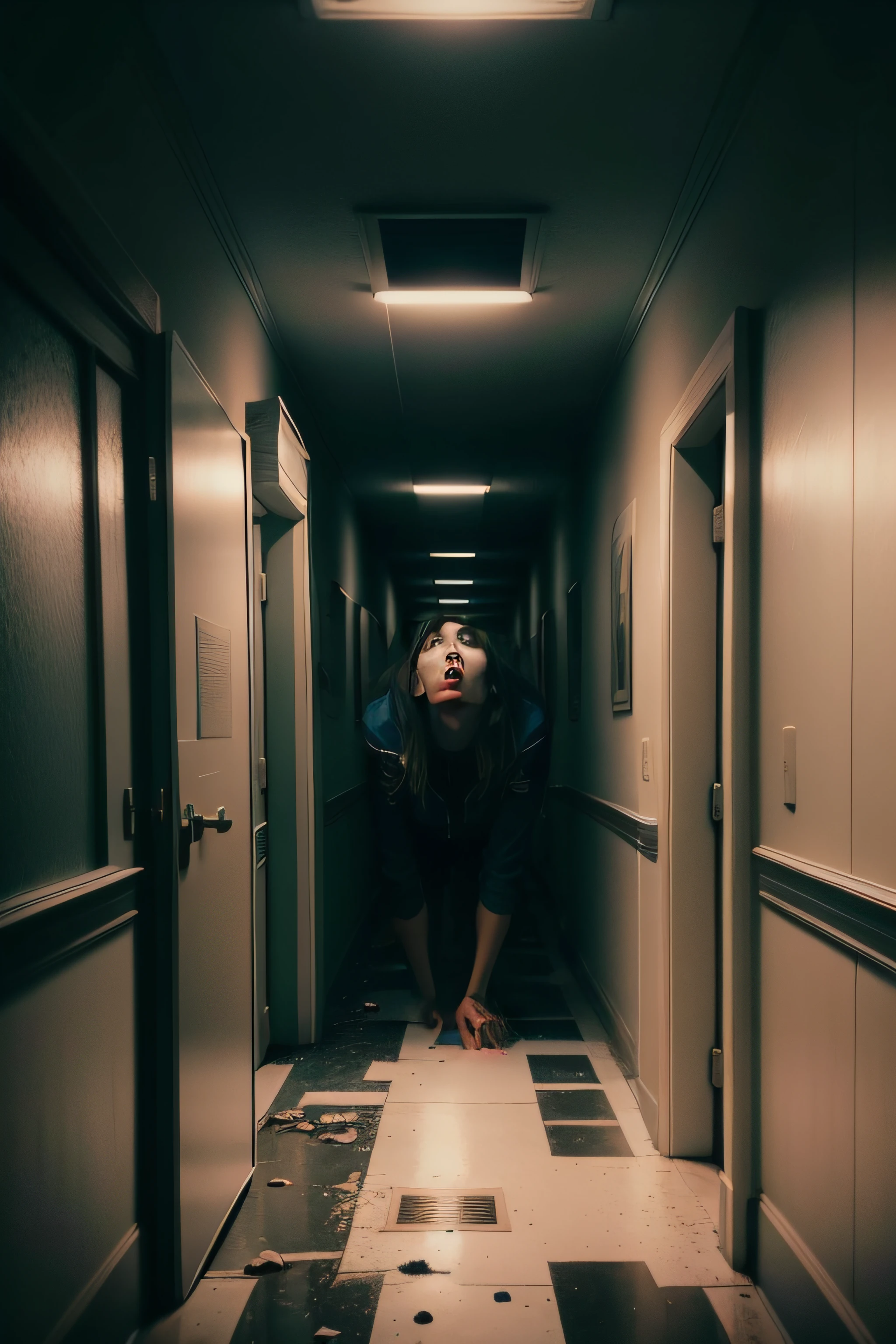 mulher sem rosto segurando uma seringa com sangue