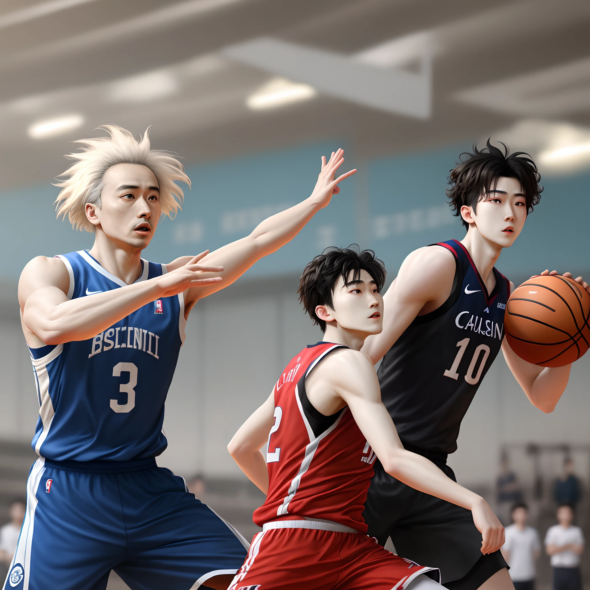 Einstein and Cai Xukun play basketball