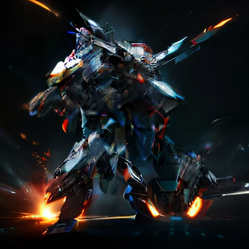 Surrealism, Ray Tracing, Photorealistic, UHD, High Detail, 32k, Best Quality, Textured Skin, Gundam Mecha, Flight, Funnel, Mecha Ship, Masterpiece, Best Quality, Mecha, Unmanned, (Full Body), (Black Mecha: 1.8), (Axisymmetric: 1.4), (HDR), (Movie Light: 1.1), White Eyes, Cool, Science Fiction, Fire, Universe, oversized shield, mecha man overlooking the background of the earth, with laser cannon beams, wars, conflicts, weapons in hand (has a huge weapon: 1.5),