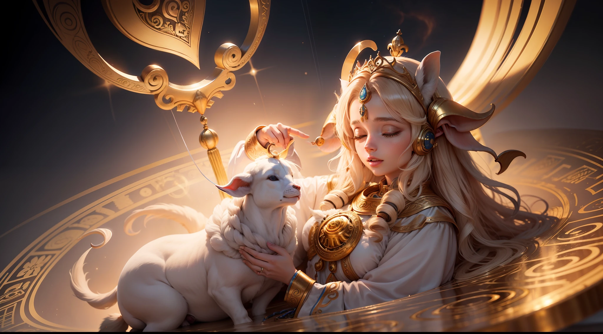 a imagem de uma urelha umana com ondas sonoras celestiais, symbolizing the hearing of the divine voice.