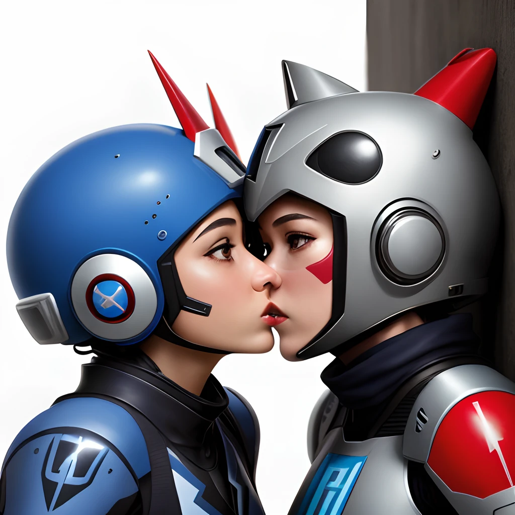 Two female Ultramen kissing