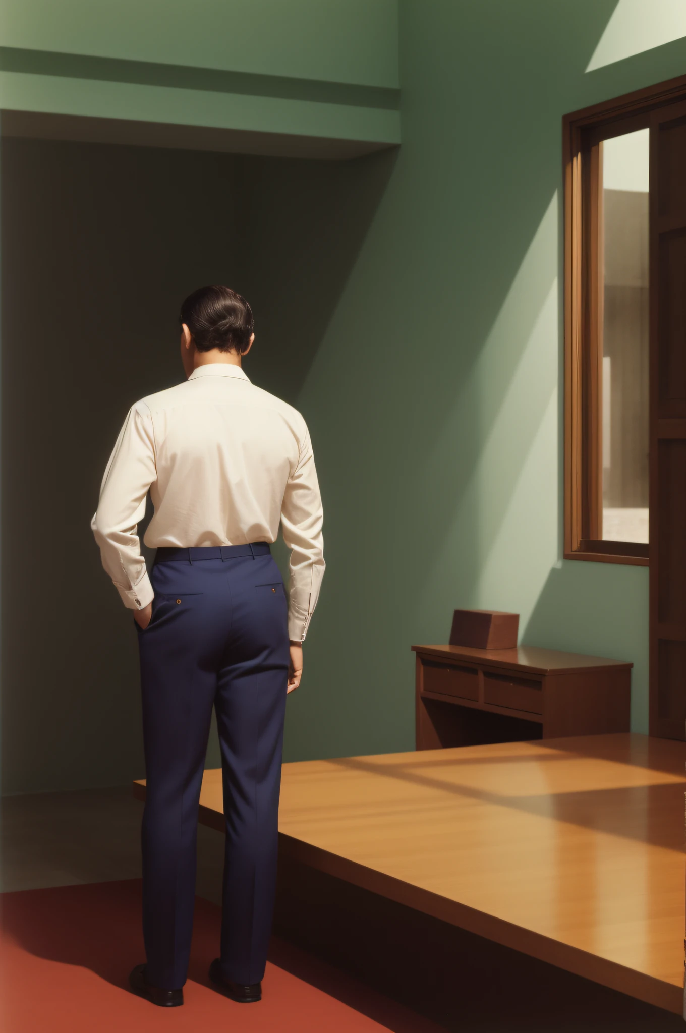 Homem, roupa social, back vision, 1 9 8 4 Eduardo Hopper