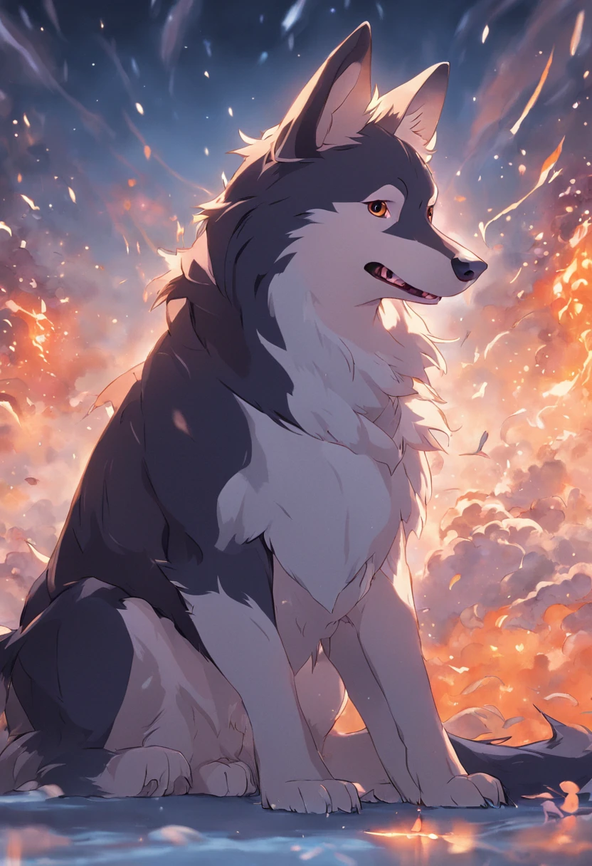 A dog sits on the ground,border collie,Extremely quality,The dragon is handsome,Open your mouth happily