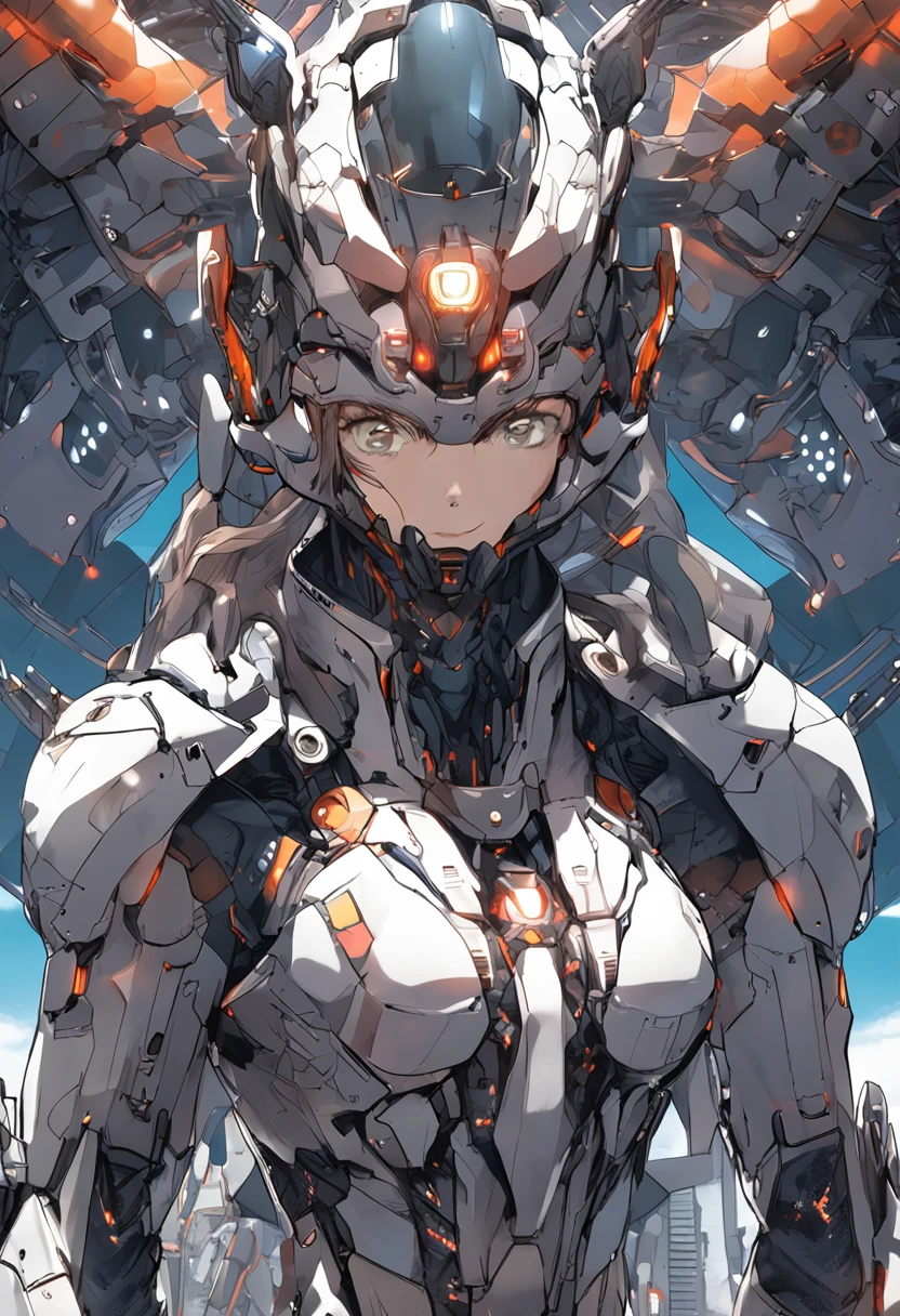 (Masterpiece), 1girl, full robot armor, mecha, nightmare frame, hyperstratos, megablade, starry night, dark star, blood moon, twinkling stars across the horizon, high res, hd, absurdres, extremely detailed, cinematic, zoomed out,8k_wallpaper, highly detailed eyes, body detail very tall, very detailed fingers, (digital artwork), (detailed manga illustration), (detailed line art), (perfect)) anatomy, best hand)), (intricate detail: 1.3), (very detailed: 1.3 ), (illustration :1.3 ), (sharp focus:1.3), (natural light:1.05), (bright color:1.3),
