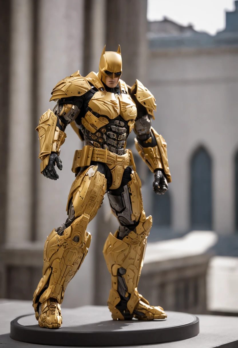 an ultra detailed Batman cybernetic armor color yellow gold. ::n_ desenho, Imperfection, baixa qualidade, boneco, Jogo, anime, assinatura