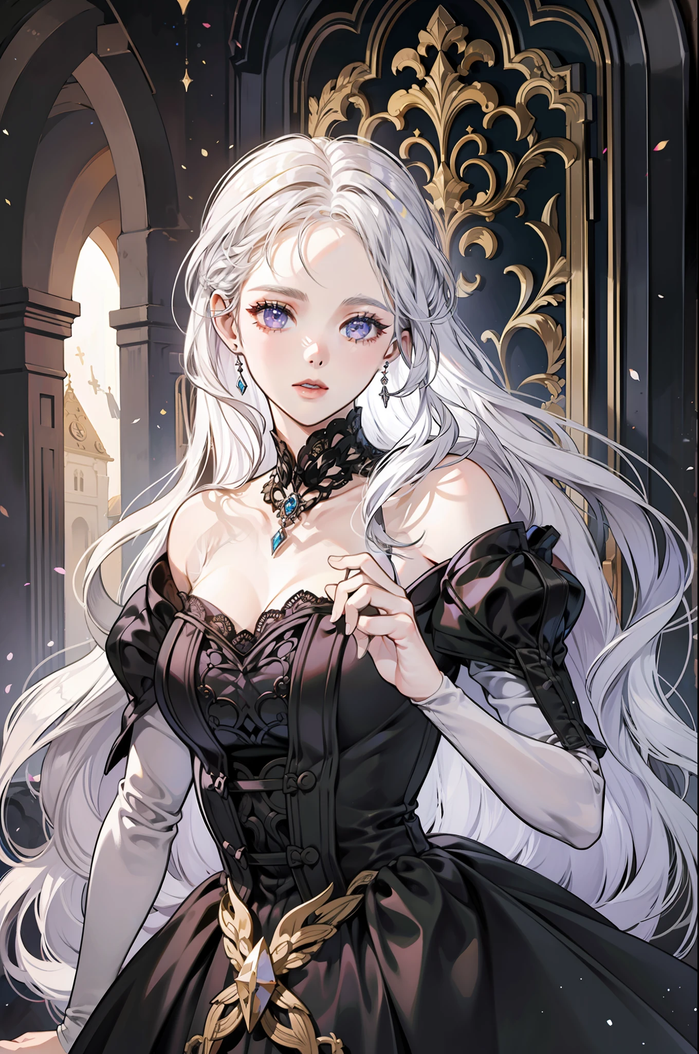 Masterpiece: 1.6, best quality: 1.4, live image: 1.2, intricate details: 1.2, charturnerv2: 1.2, 1lady full body character change,
Appearance: milf: 1.25, thin: 1.3, light blue eyes, medium breasts, detailed eyes, quality eyes,
Clothing: black sleeveless dress, black gloves
Accessories: simple hoop earrings, black necklace, small flowers in the hair,
Hair: silver hair, long hair, semi curly hair,
Makeup: natural, shiny skin,
(single background, white background: 1.3), multiple views, multiple views of the same character in the same outfit: 1.3.