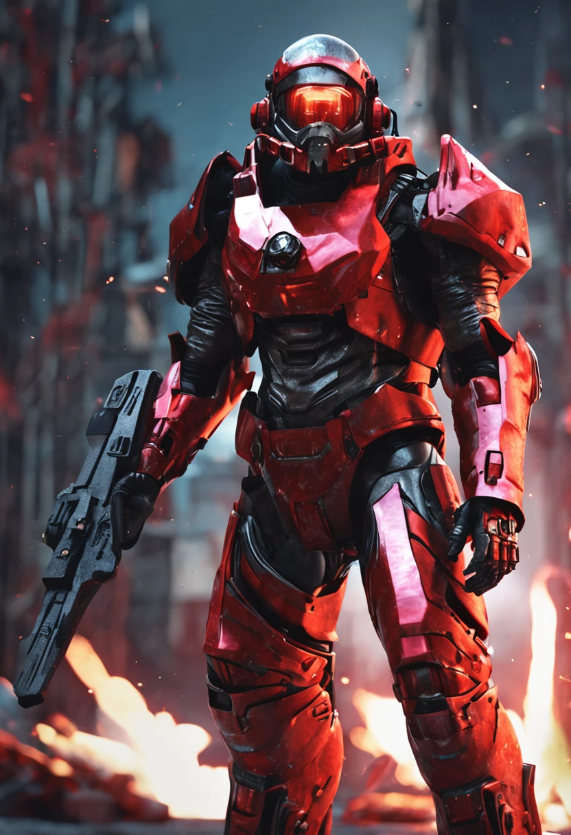 Human, Male, power armor, medieval armor, power aura, tecno armor, angel wings mechanical, silver and red colors, astronaut, red core, golden helmet, power glove, fly in space , comic style, realistic, Heroic