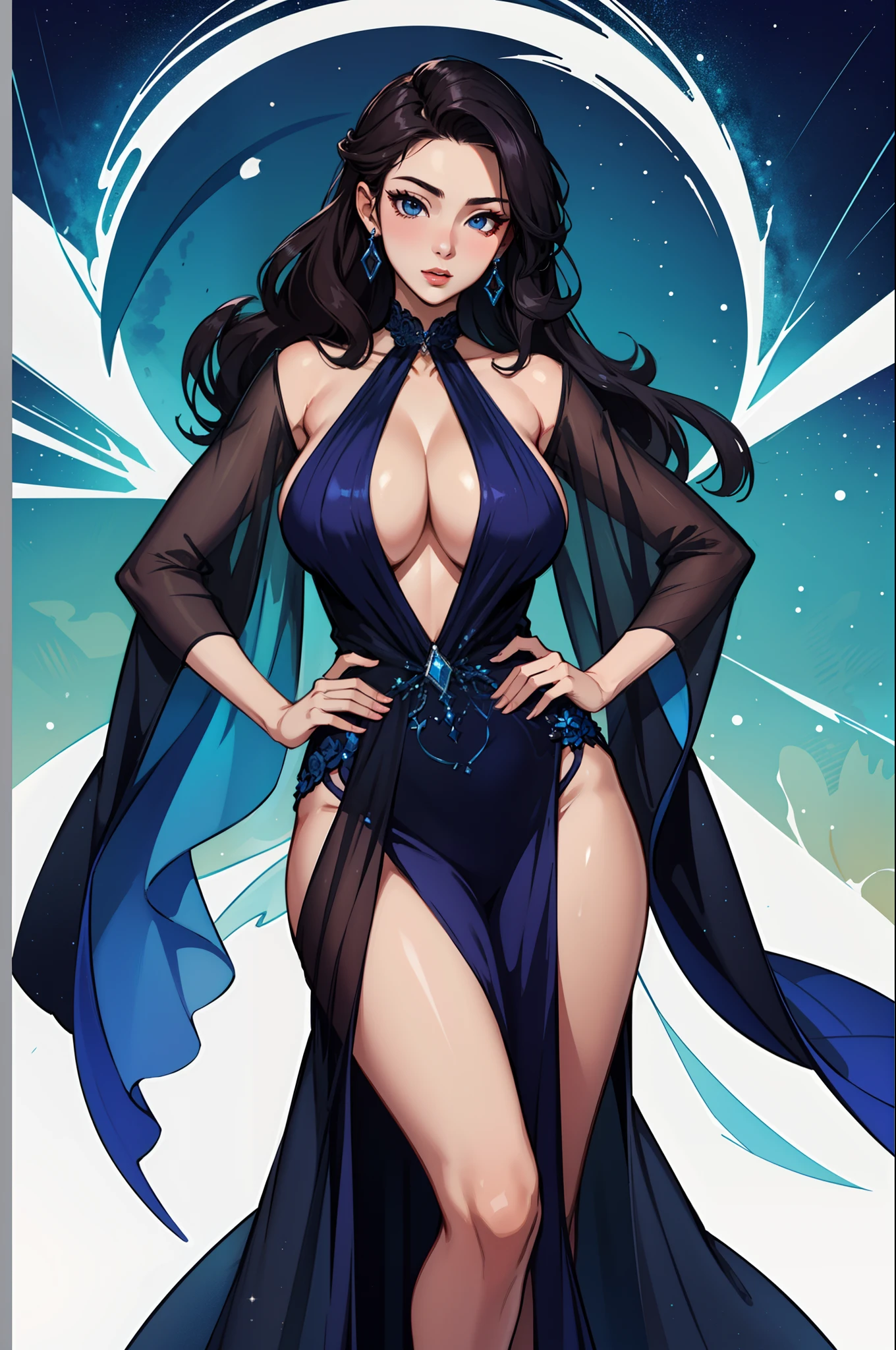 high high quality、tmasterpiece、Hyper-Resolution、a beauty girl、Beautiful girl face、Sexy girl face、、、Wear a deep V evening gown、full bodyesbian、Tall figure、frontage，huge tit，Very beautiful face,sexyposture