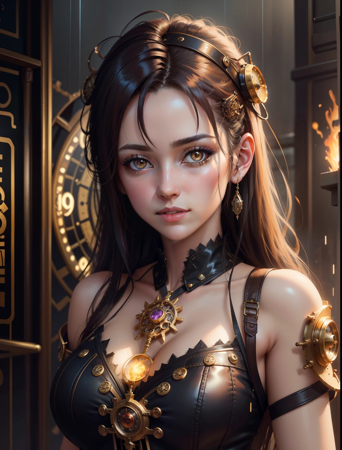 Waist high Portrait of an exotic beautiful caucasian woman wearing trendy clothing at a beach, perfect detailed face, detailed symmetric hazel eyes with circular iris, realistic, stunning realistic photograph, 3d render, octane render, intricately detailed, cinematic, trending on artstation, Isometric, Centered hipereallistic cover photo, awesome full color, hand drawn, dark, gritty, mucha, klimt, erte 12k, high definition, cinematic, neoprene, behance contest winner, portrait featured on unsplash, stylized digital art, smooth, ultra high definition, 8k, unreal engine 5, ultra sharp focus, intricate artwork masterpiece, ominous, epic, TanvirTamim, trending on artstation, by artgerm, h. r. giger and beksinski, highly detailed, vibrant