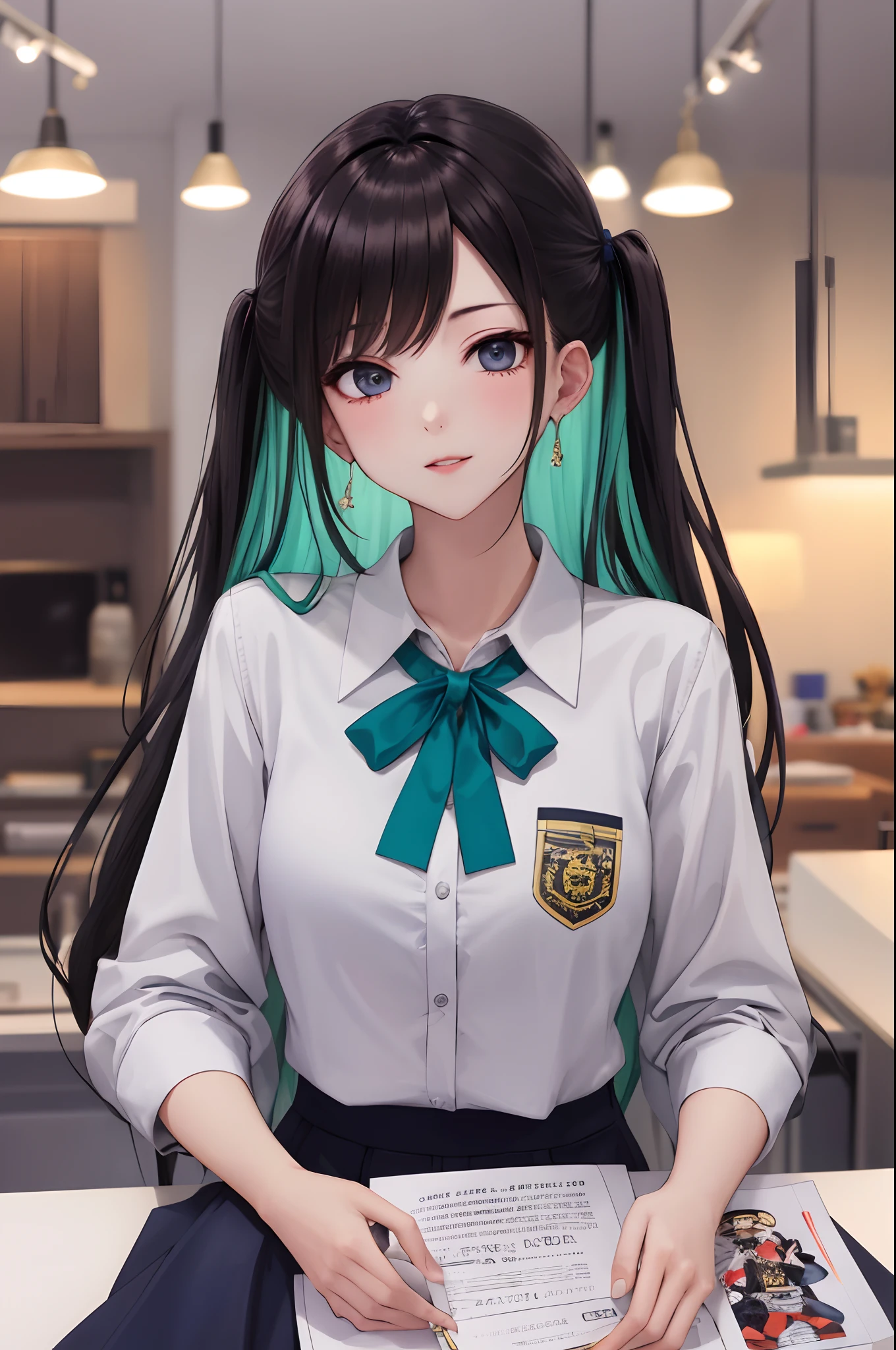 Garota sexy de camisa branca, camisa molhada, estilo anime