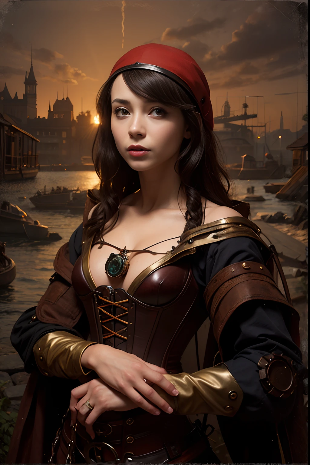 ember\(Steampunk clothing, hat, corset\), reverse , steampunk style