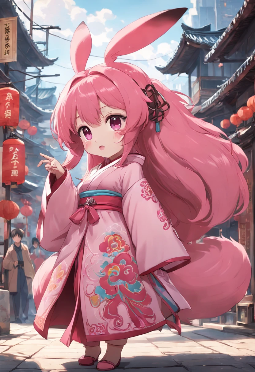 Pink mascot, with eight uprising cultural characteristics, distinctive characteristics, rich connotation Jiangxi city IP has unique creativity and design, in line with the characteristics of the times Cute image, great affinity and communication Cute little animals Furry, anime, contemporary art, UHD